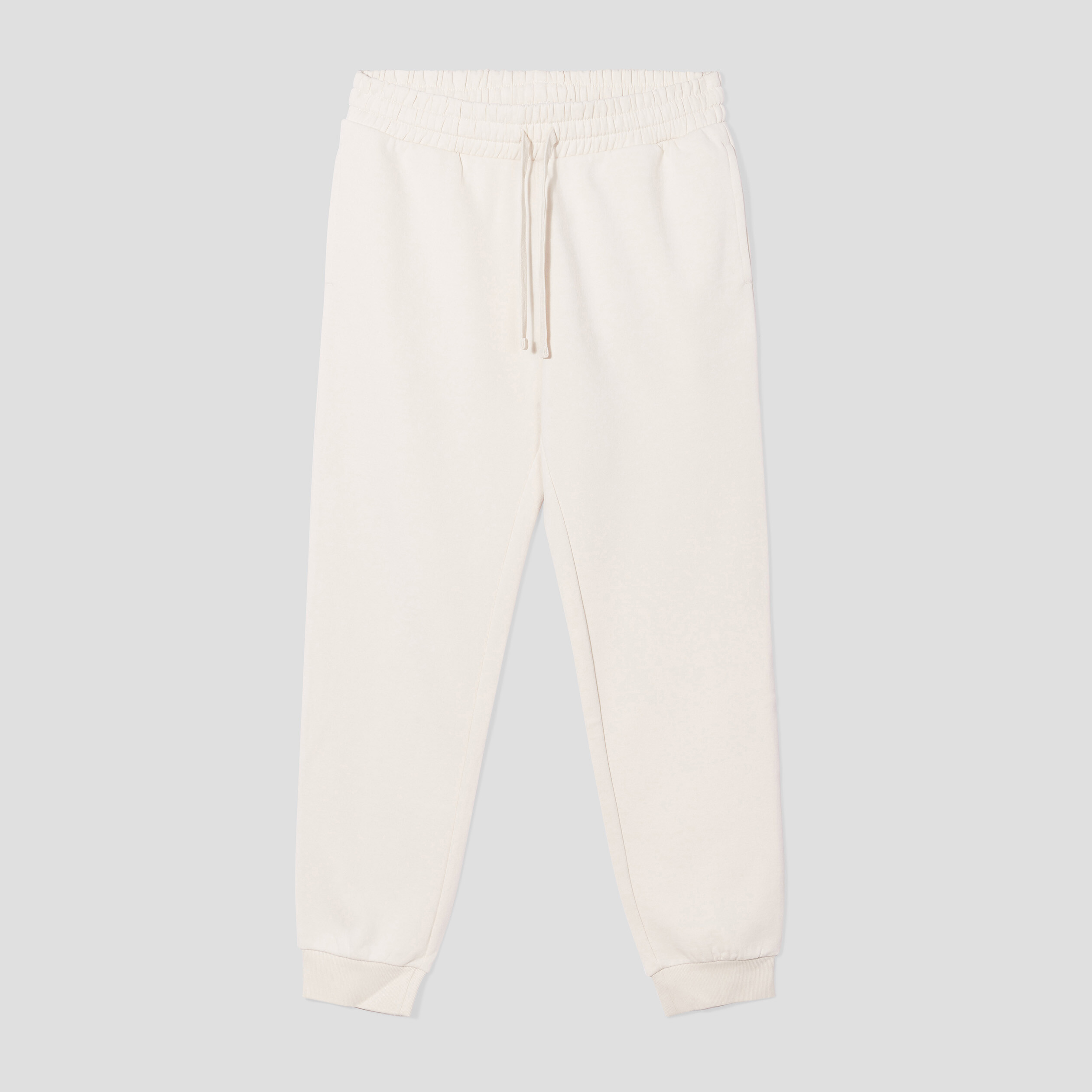 Pantalon jogging droit molleton ecru homme