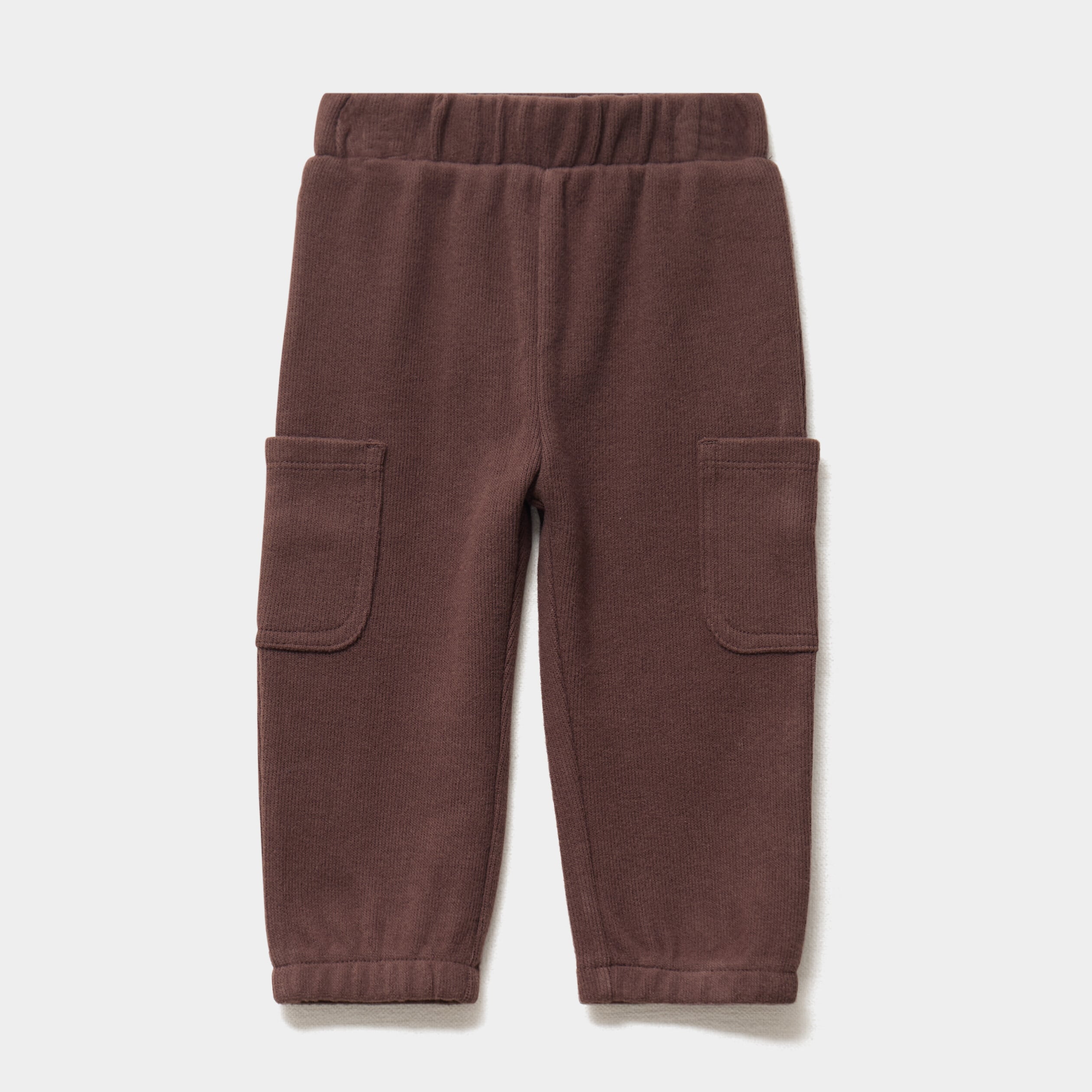 Pantalon maille 2 poches marron fonc&eacute; b&eacute;b&eacute; gar&ccedil;on