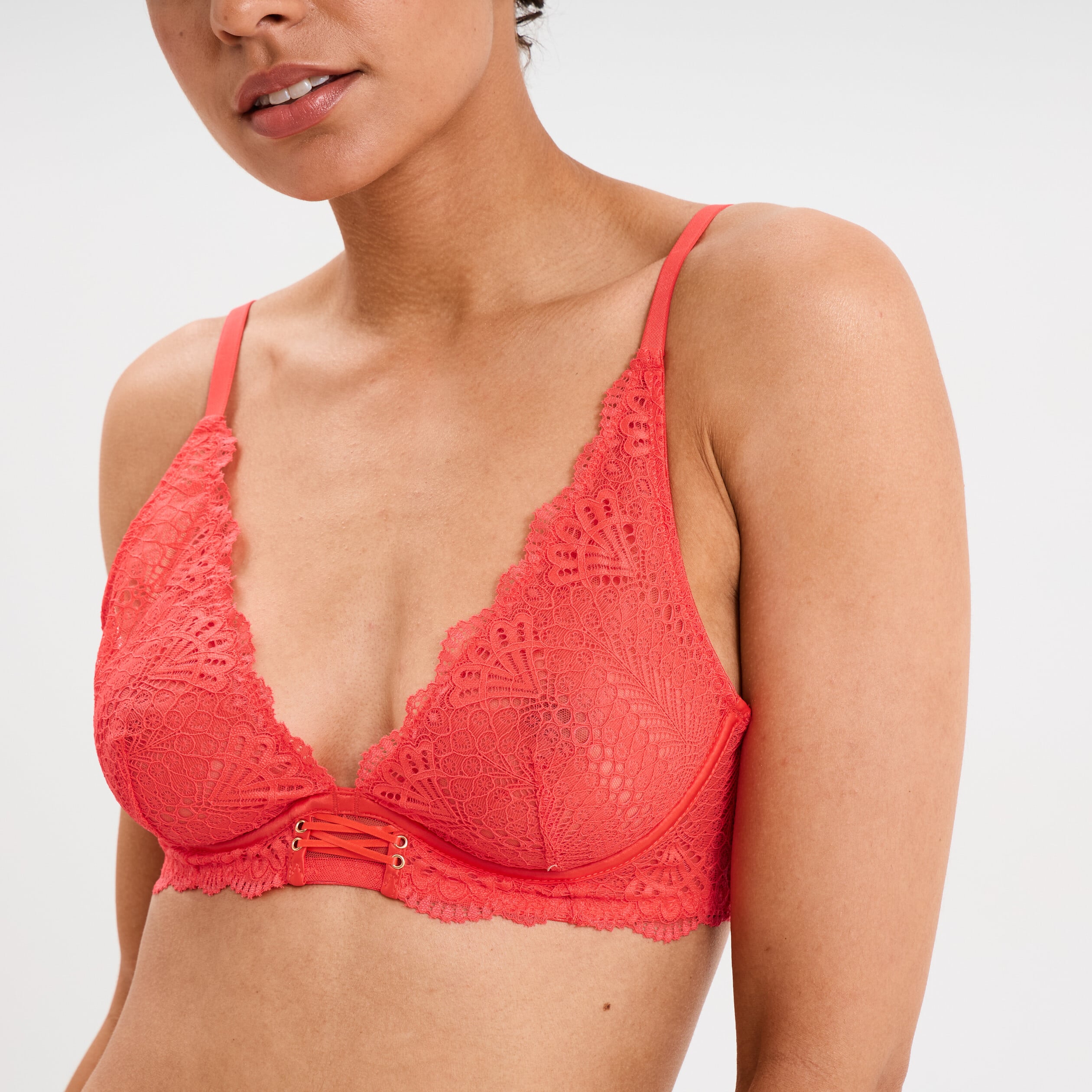 Soutien-gorge foulard dentelle rouge femme