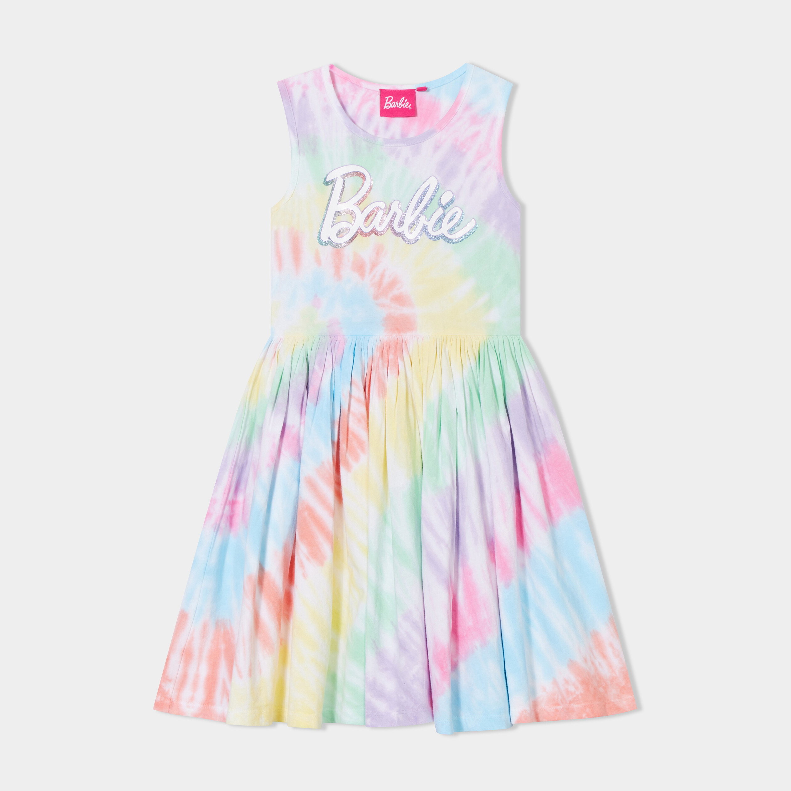 robe evasee sans manches barbie multicolore fille Robe évasée sans manches Barbie multicolore fille