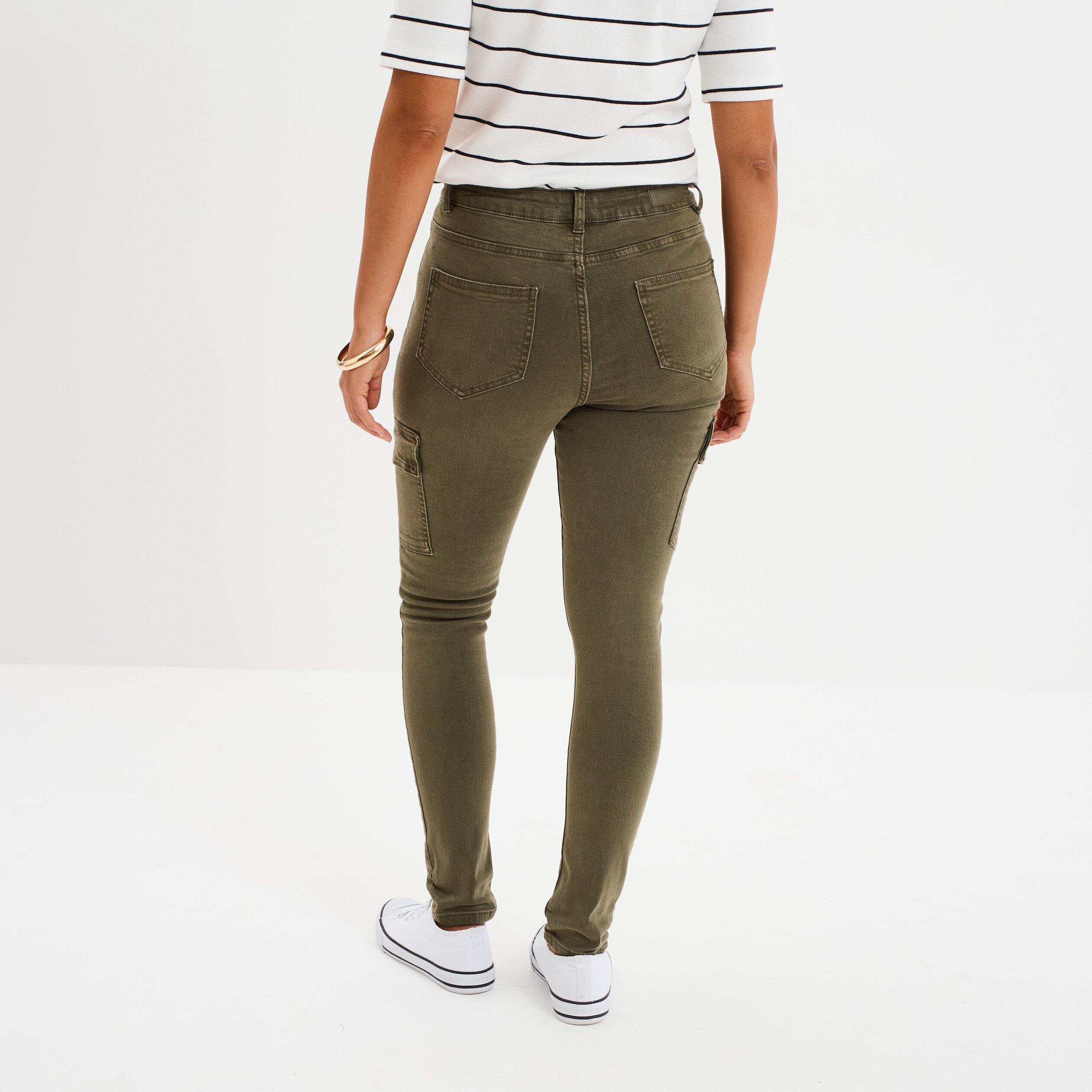 pantalon cargo skinny 78eme liberto vert kaki femme Pantalon cargo skinny 7/8ème Liberto vert kaki femme