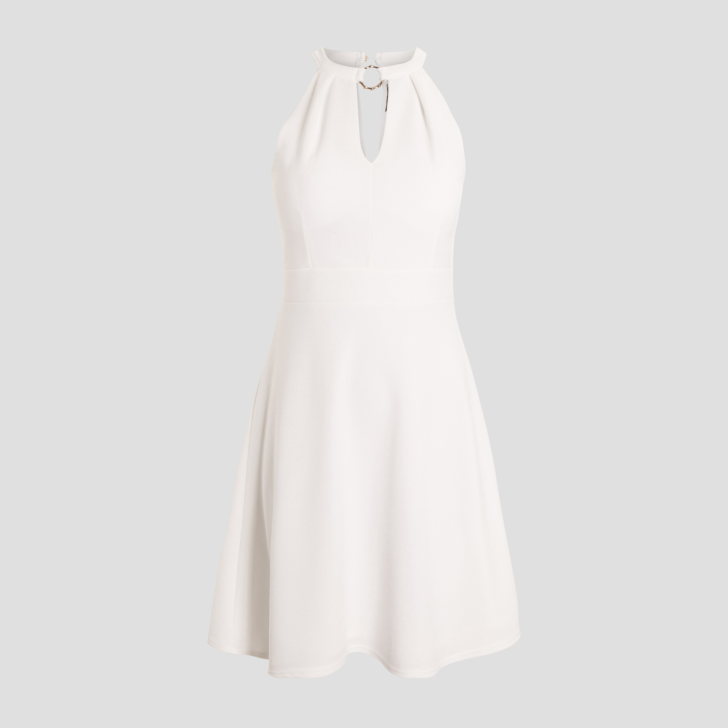 Robe patineuse sans manches ivoire femme