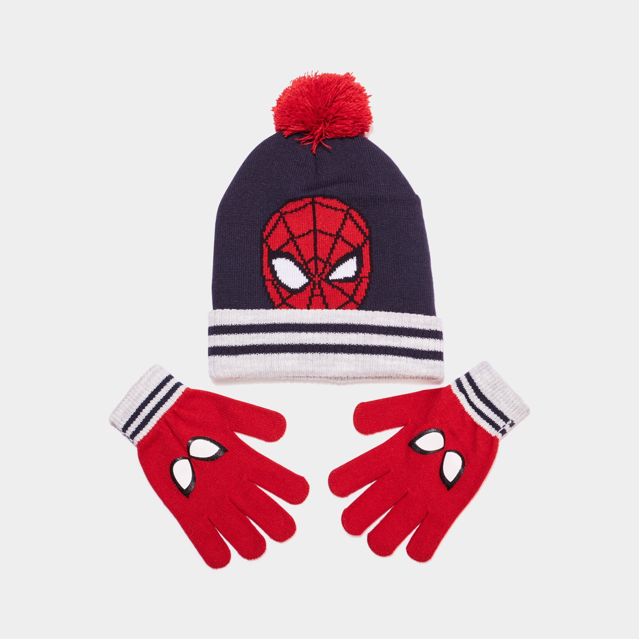 Ensemble bonnet et gants Spider-Man bleu marine garçon