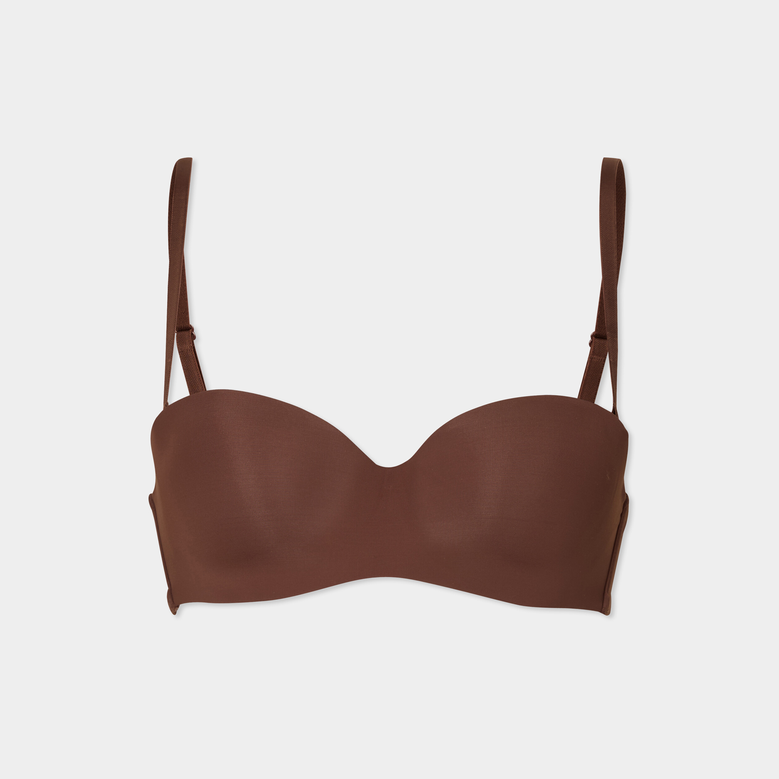 Soutien-gorge bandeau microfibre marron femme
