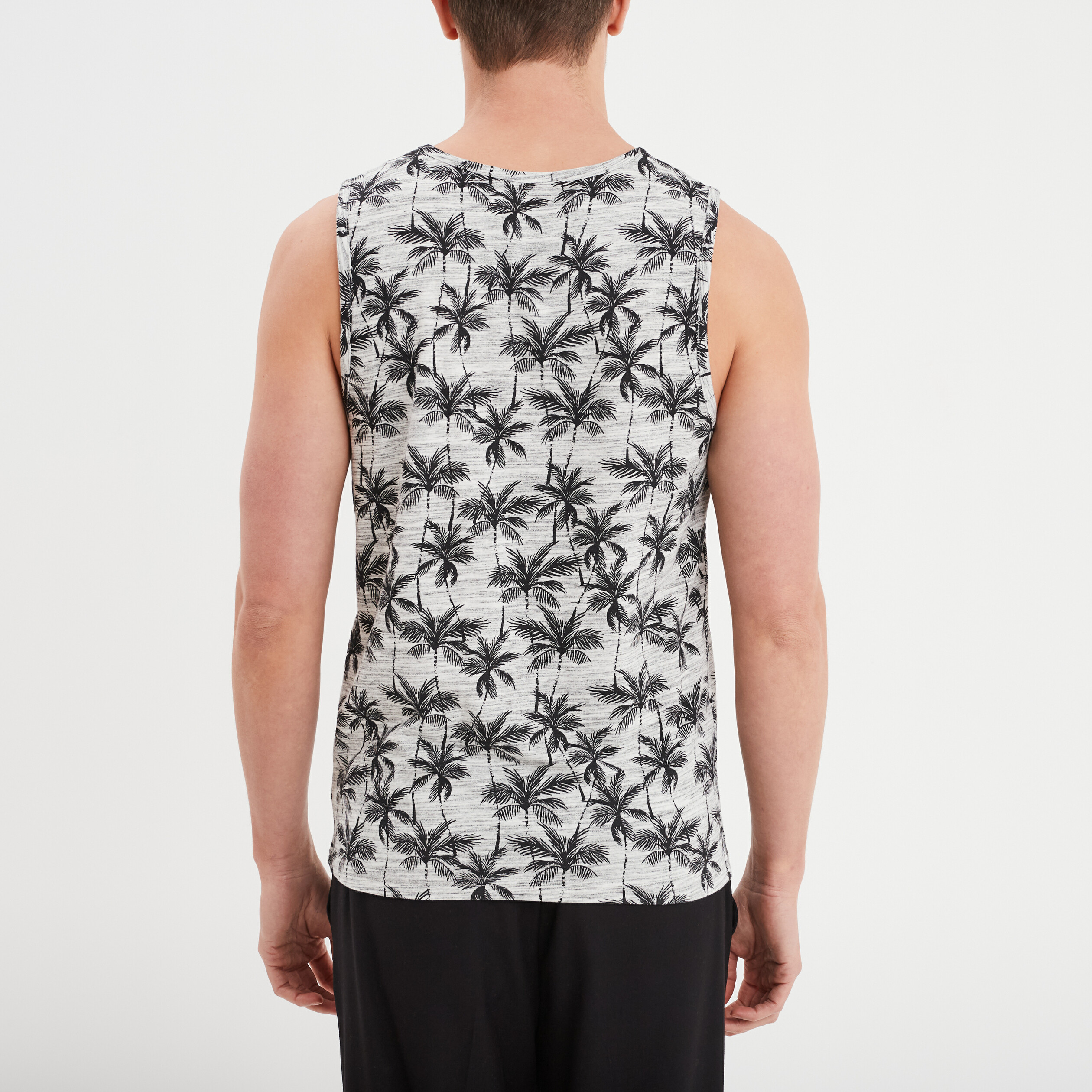 debardeur col rond coton liberto gris clair homme Débardeur col rond coton Liberto gris clair homme