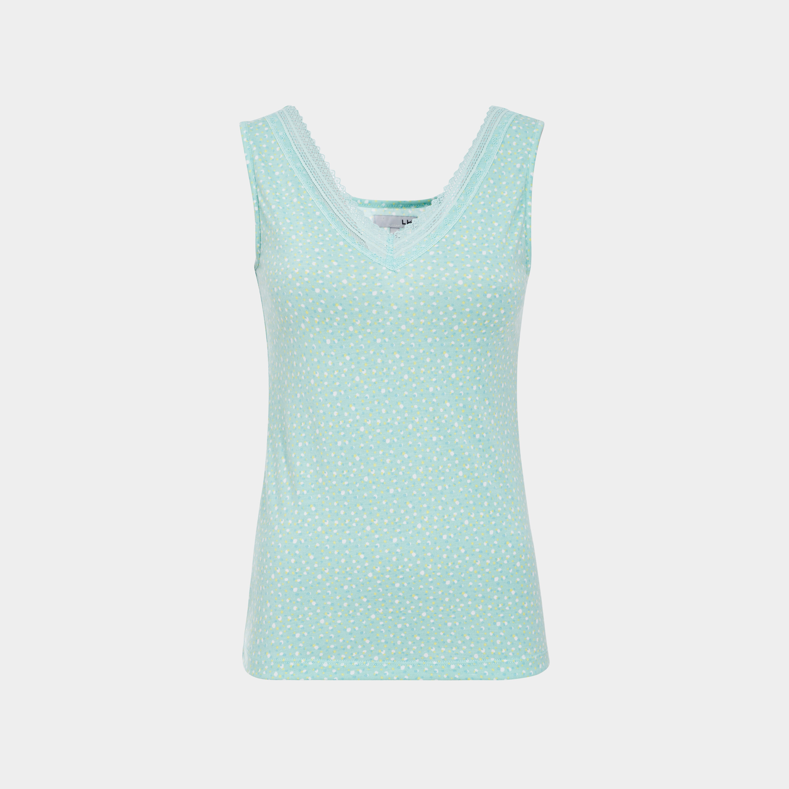 Haut de pyjama débardeur vert turquoise femme