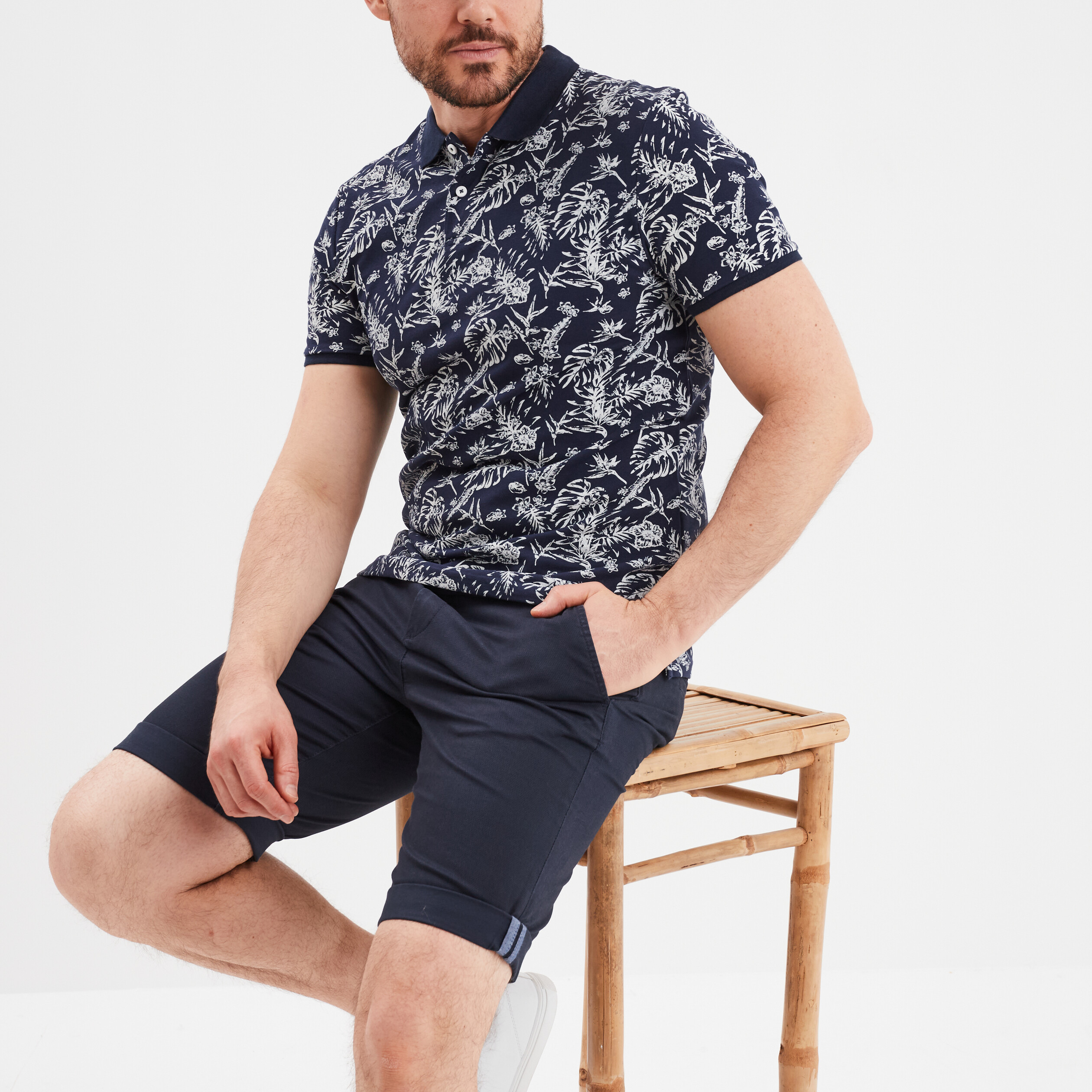polo droit manches courtes coton bleu marine homme Polo droit manches courtes coton bleu marine homme