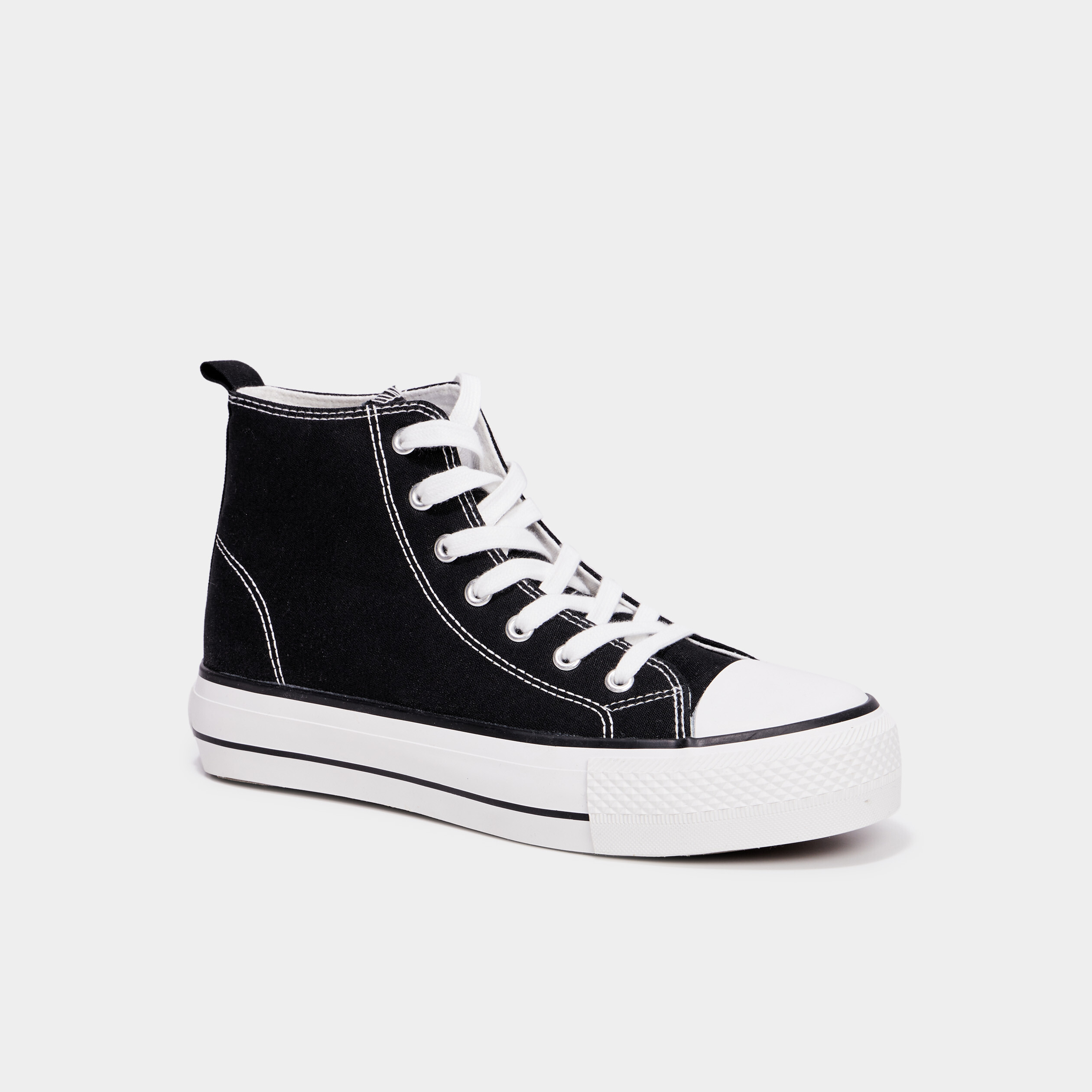 baskets montantes a lacets creeks noir femme Baskets montantes à lacets Creeks noir femme