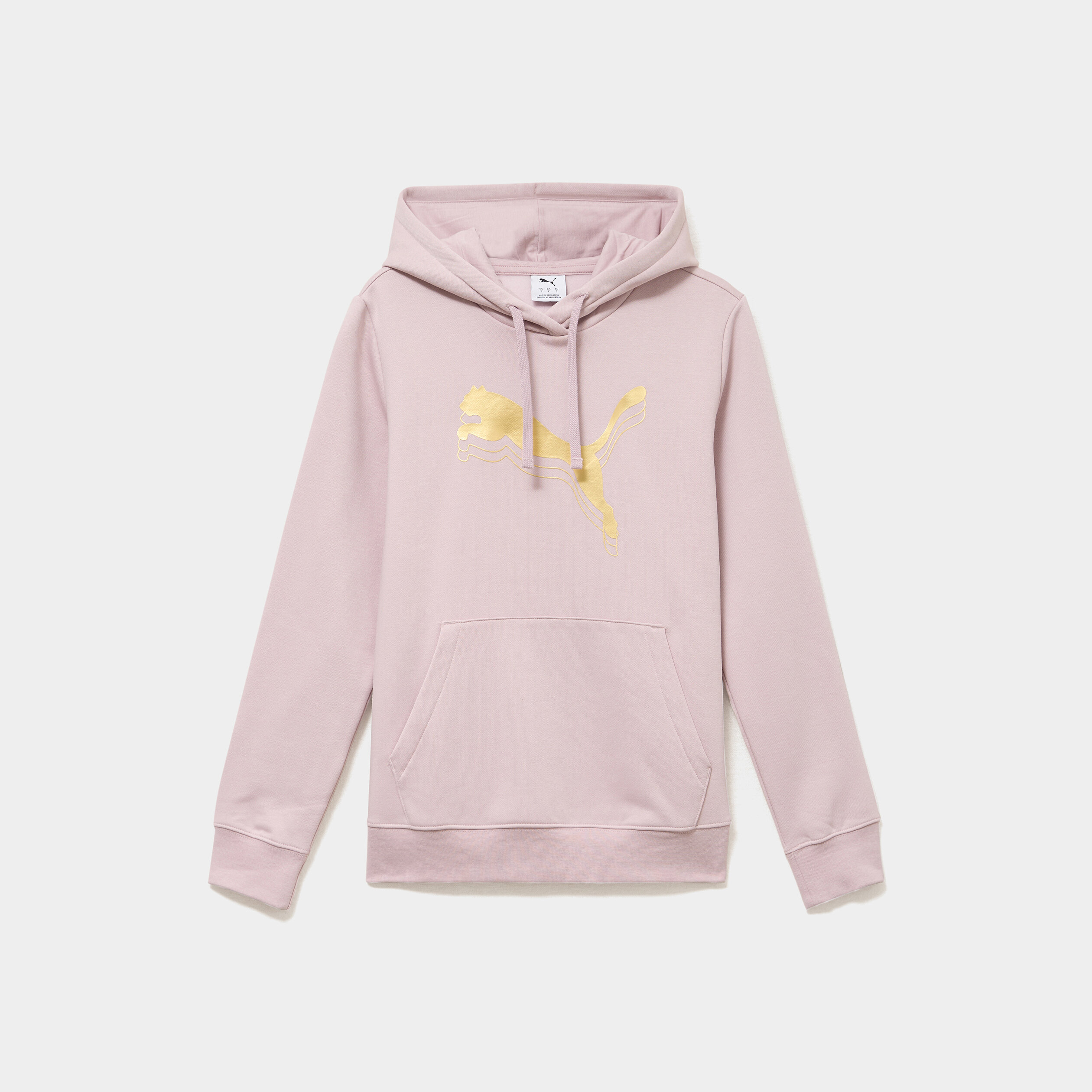 Sweat hoodie 1 poche &agrave; capuche Puma rose poudr&eacute;e femme