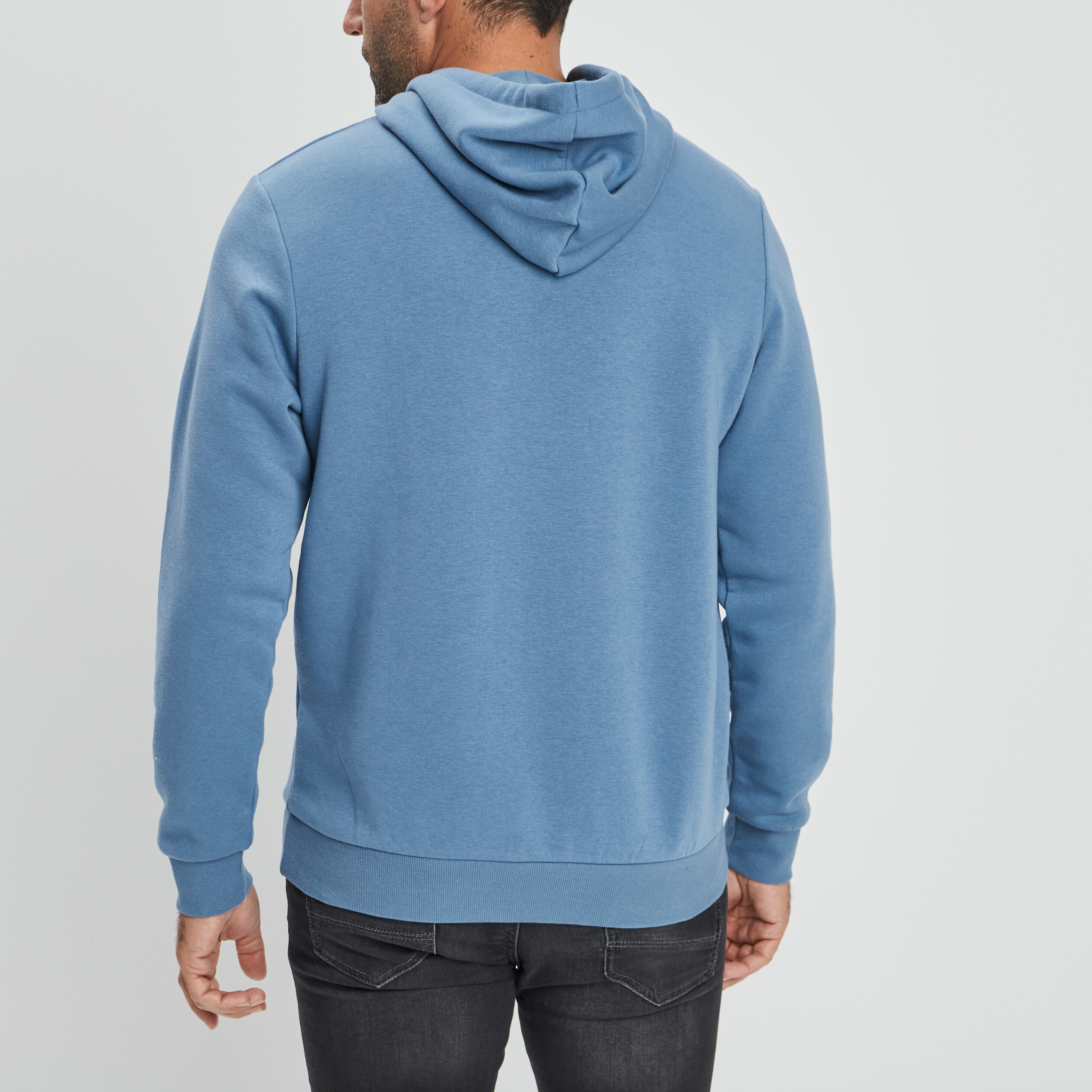 Sweat à capuche hoodie bleu gris homme