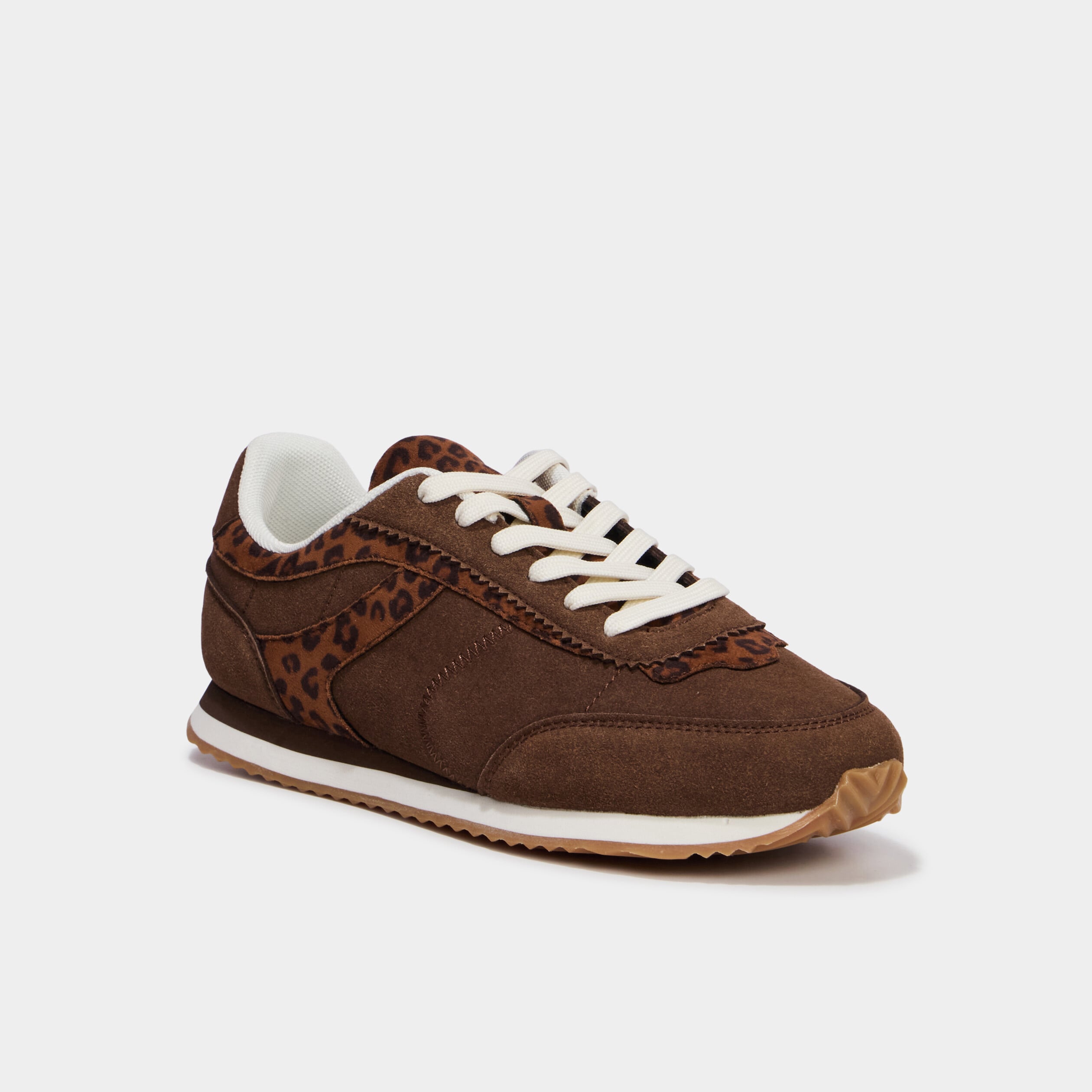 Baskets su&eacute;dine &agrave; lacets multicolore femme