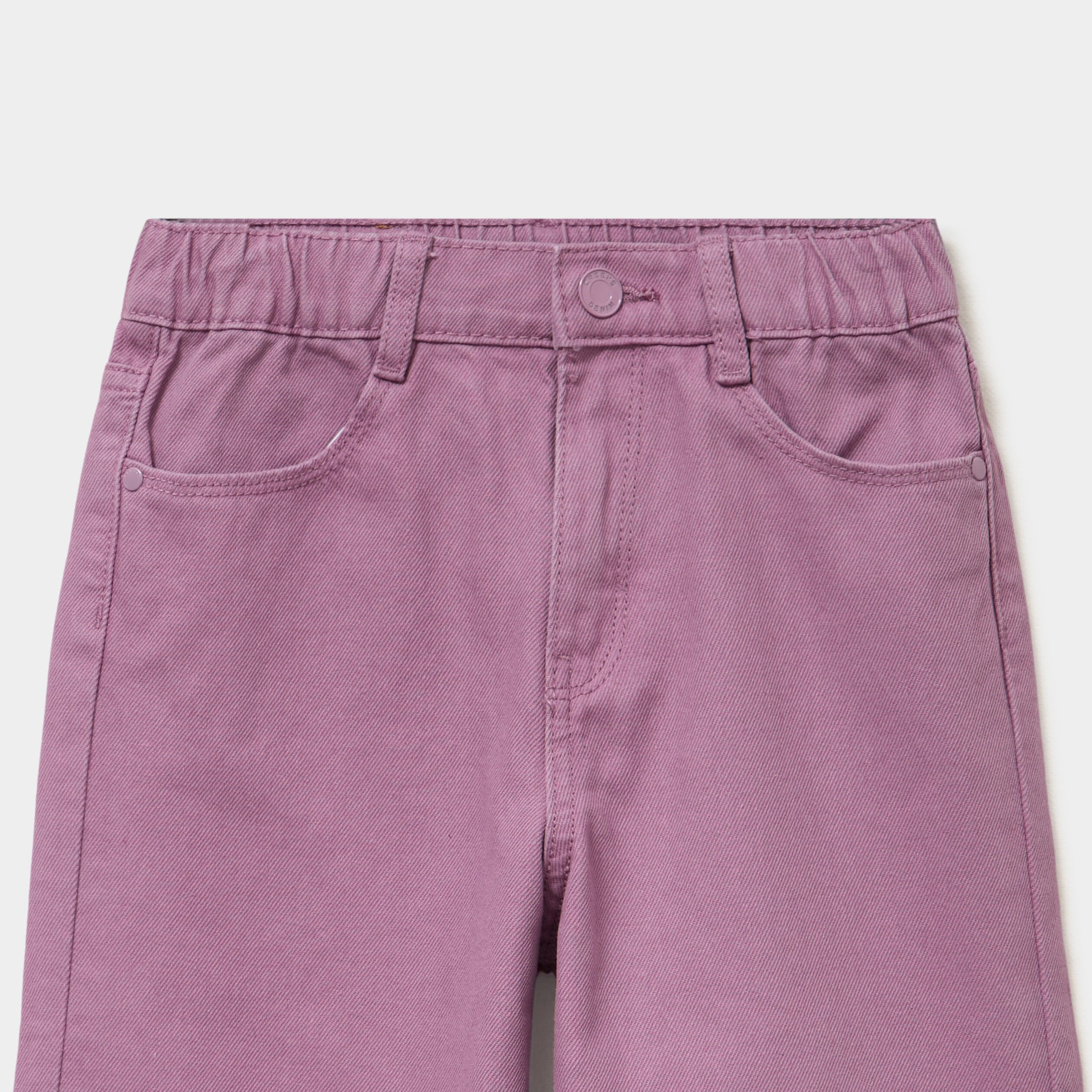 Pantalon large taille &eacute;lastiqu&eacute;e coton violet fille