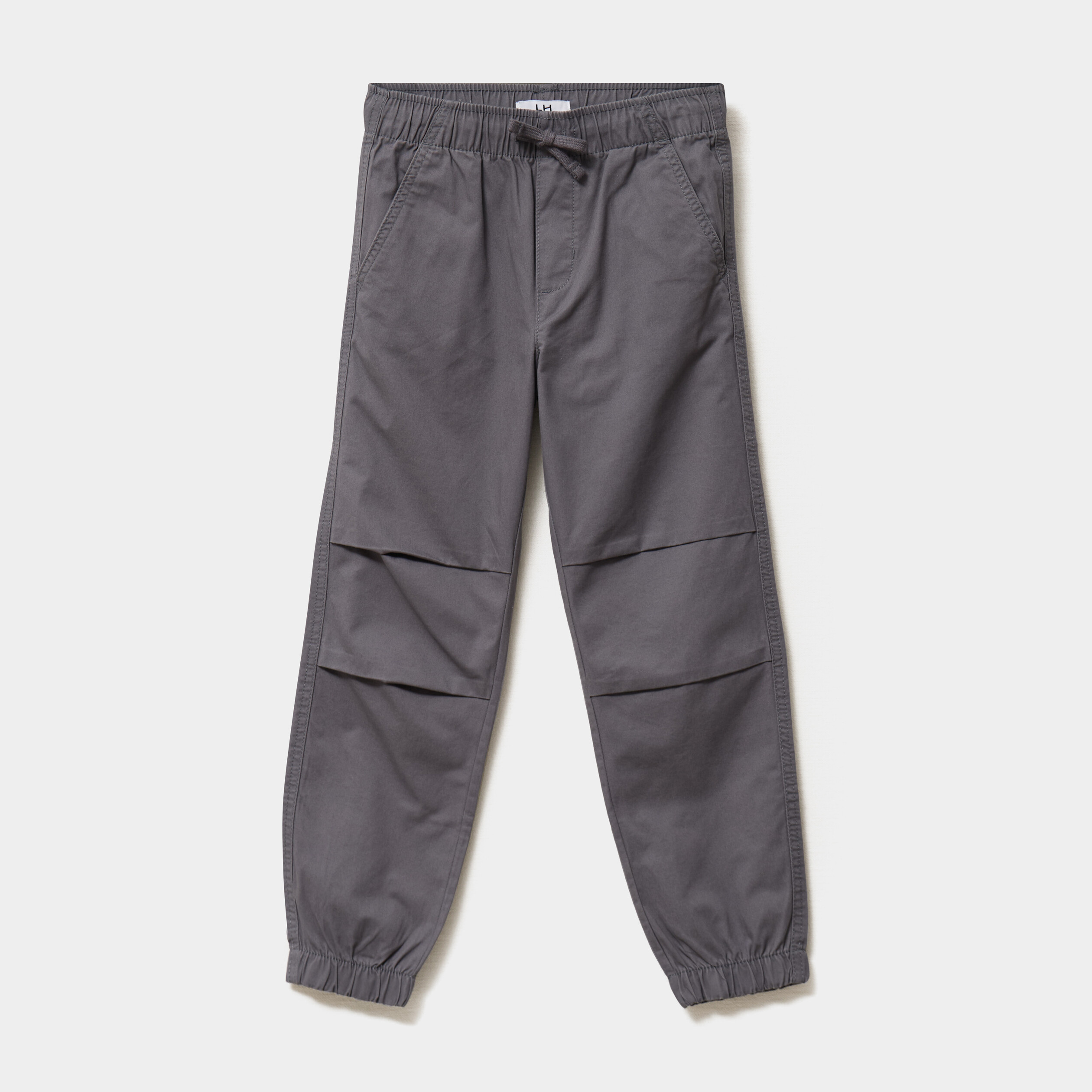 pantalon battle taille elastiquee coton gris fonce garcon Pantalon battle taille élastiquée coton gris foncé garçon