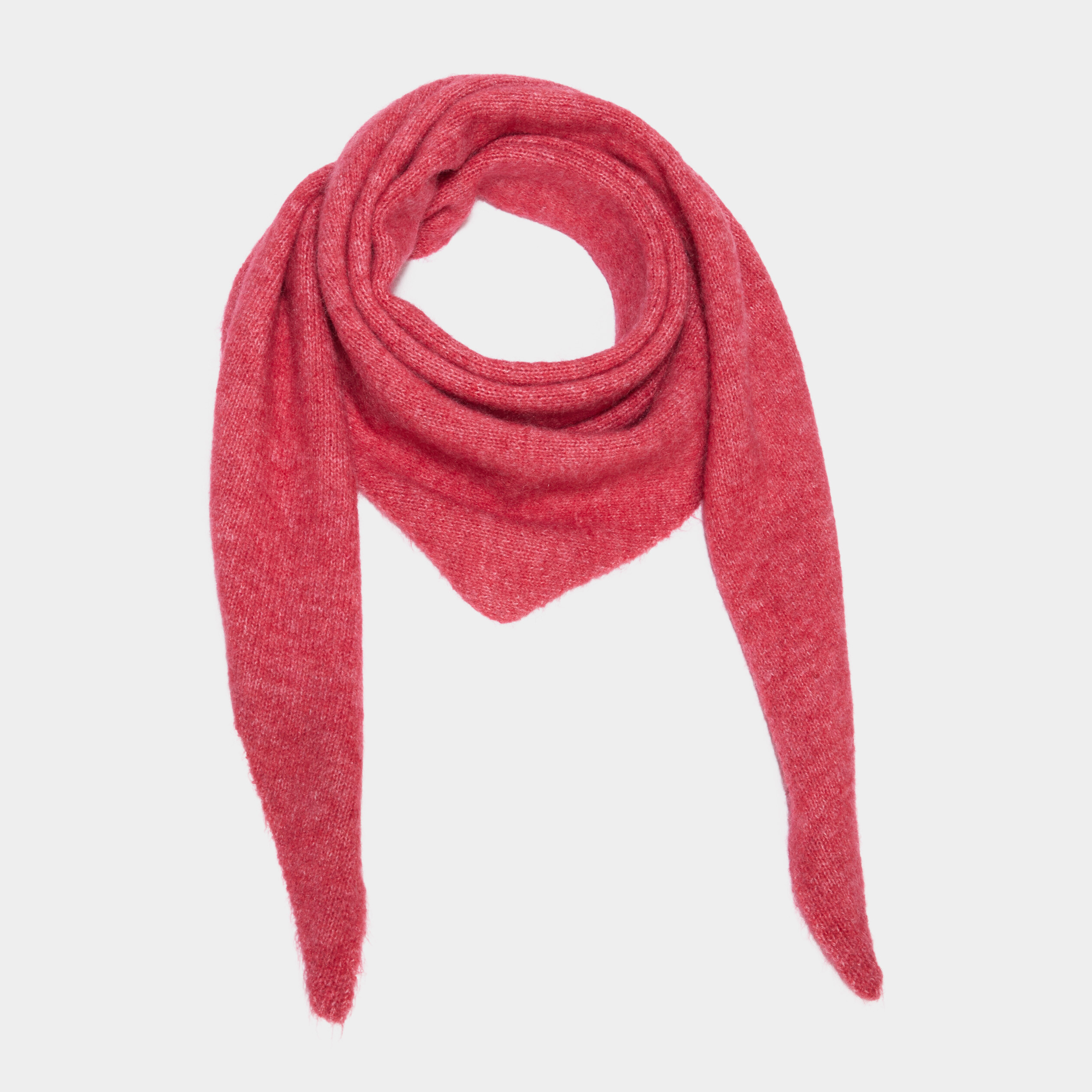 &Eacute;charpe triangulaire en maille douce rose cerise femme