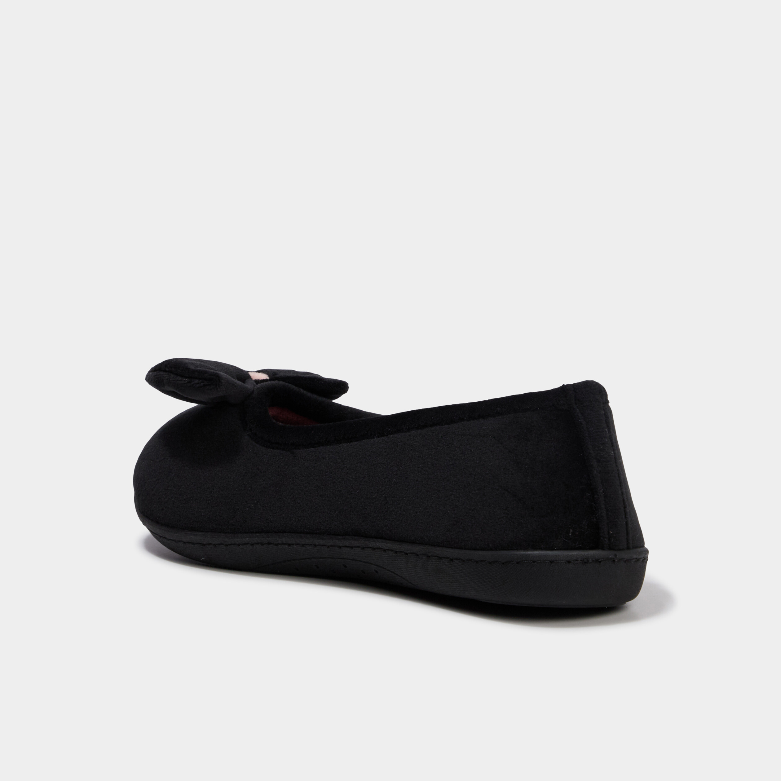 Chaussons ballerines effet velours ecru femme