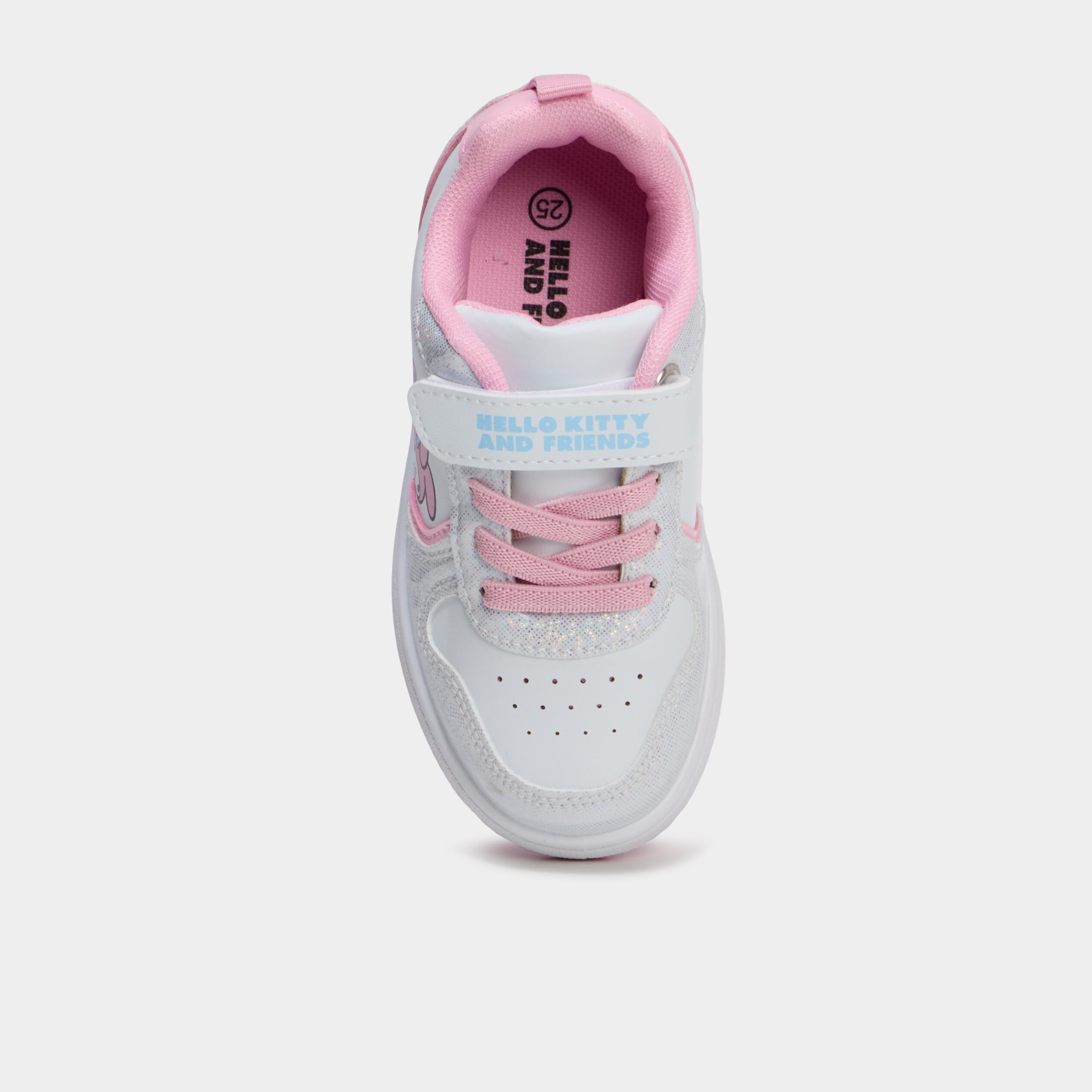 Tennis basses &agrave; scratchs Hello Kitty blanc fille