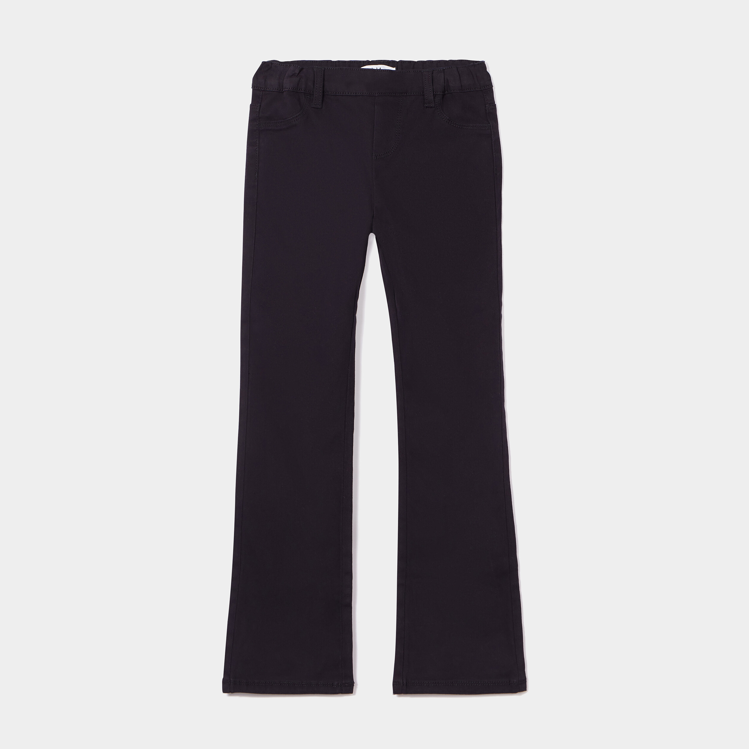 Tregging flare coton taille élastiquée noir fille