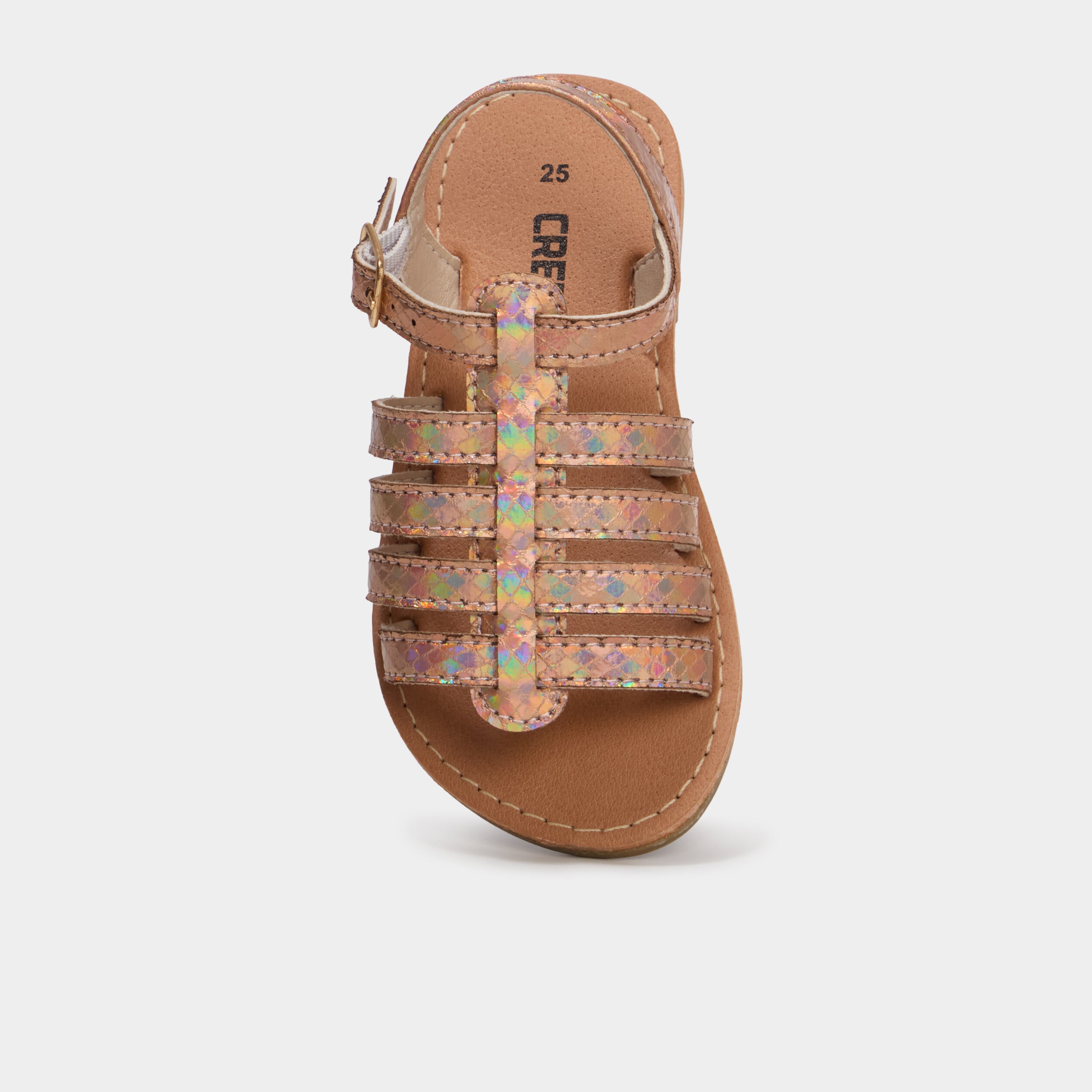Sandales &agrave; multibrides couleur argent fille