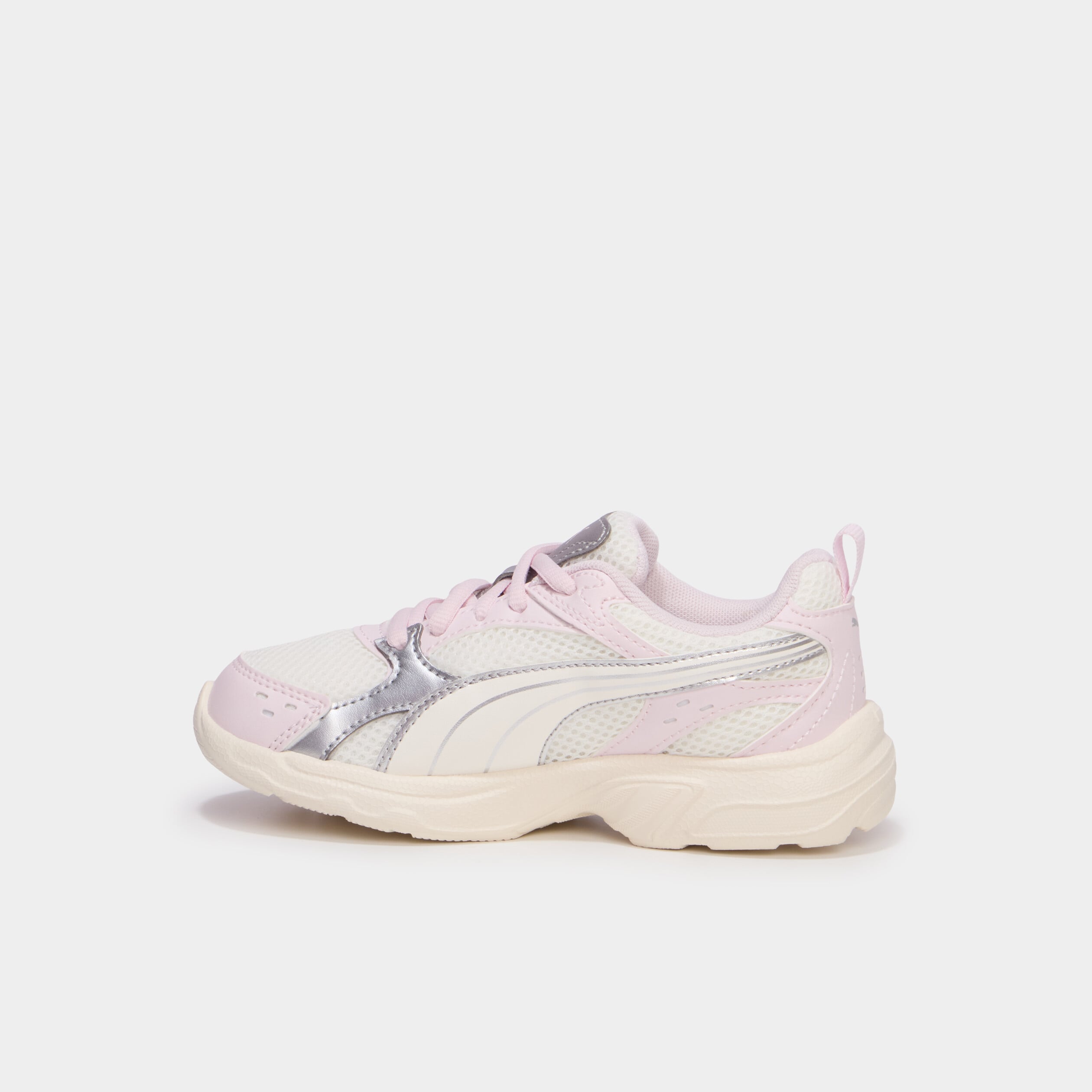 Baskets running &agrave; lacets Puma Milenio rose champagne fille