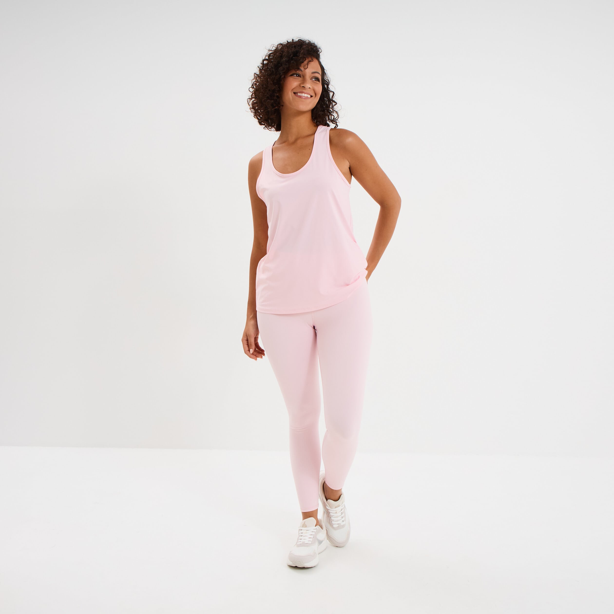 D&eacute;bardeur de sport fluide dos nageur rose clair femme