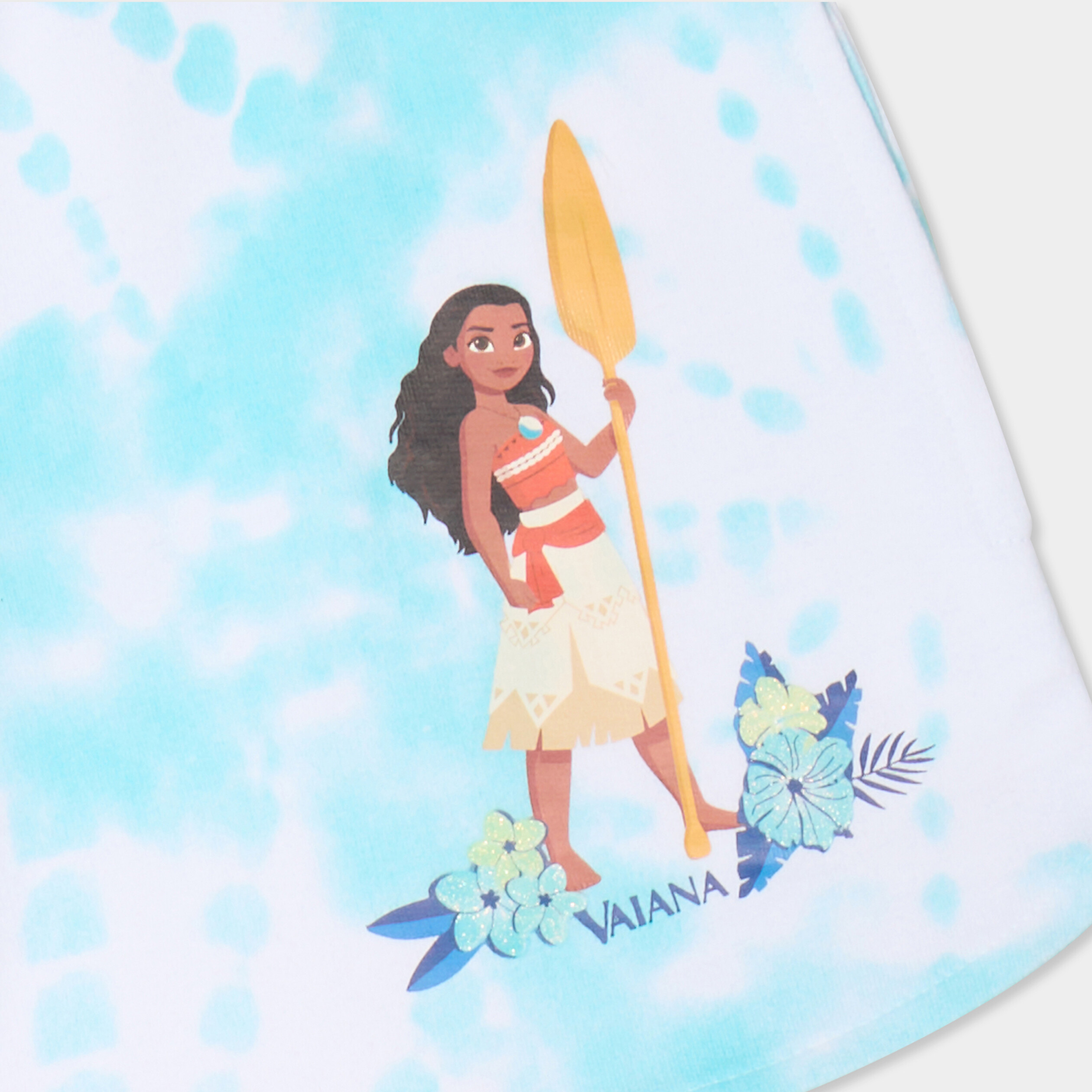 short taille elastiquee coton vaiana bleu turquoise fille Short taille élastiquée coton Vaiana bleu turquoise fille