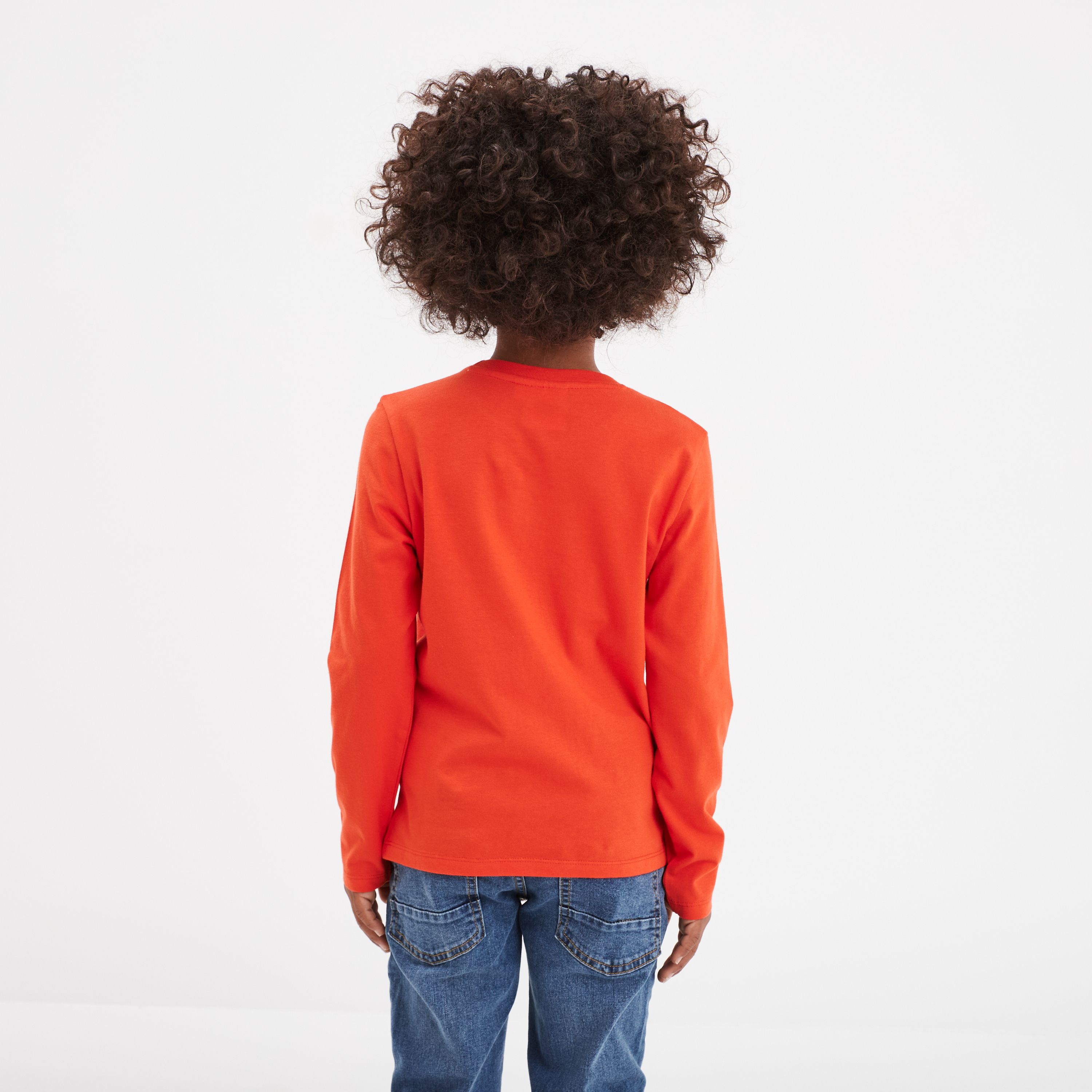 t shirt coton manches longues pokemon orange fonce garcon T-shirt coton manches longues Pokémon orange foncé garçon