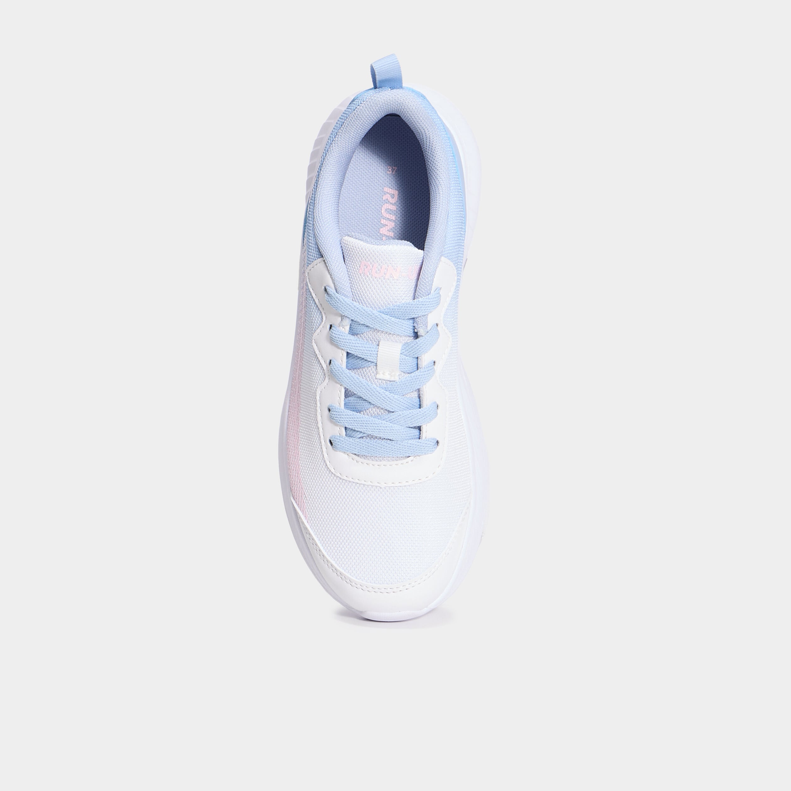 Baskets running &agrave; lacets blanc fille
