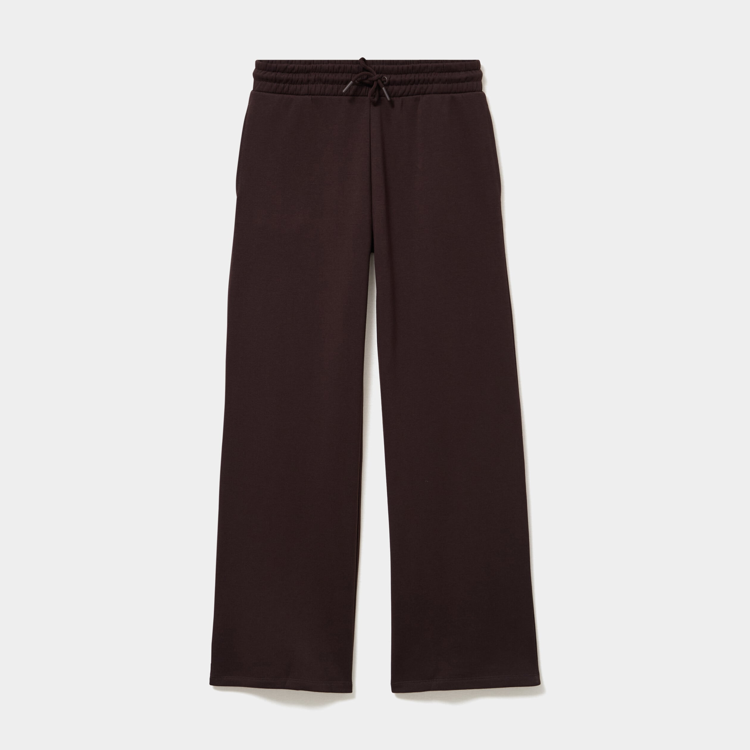 Pantalon de jogging molletonn&eacute; large marron fonc&eacute; femme