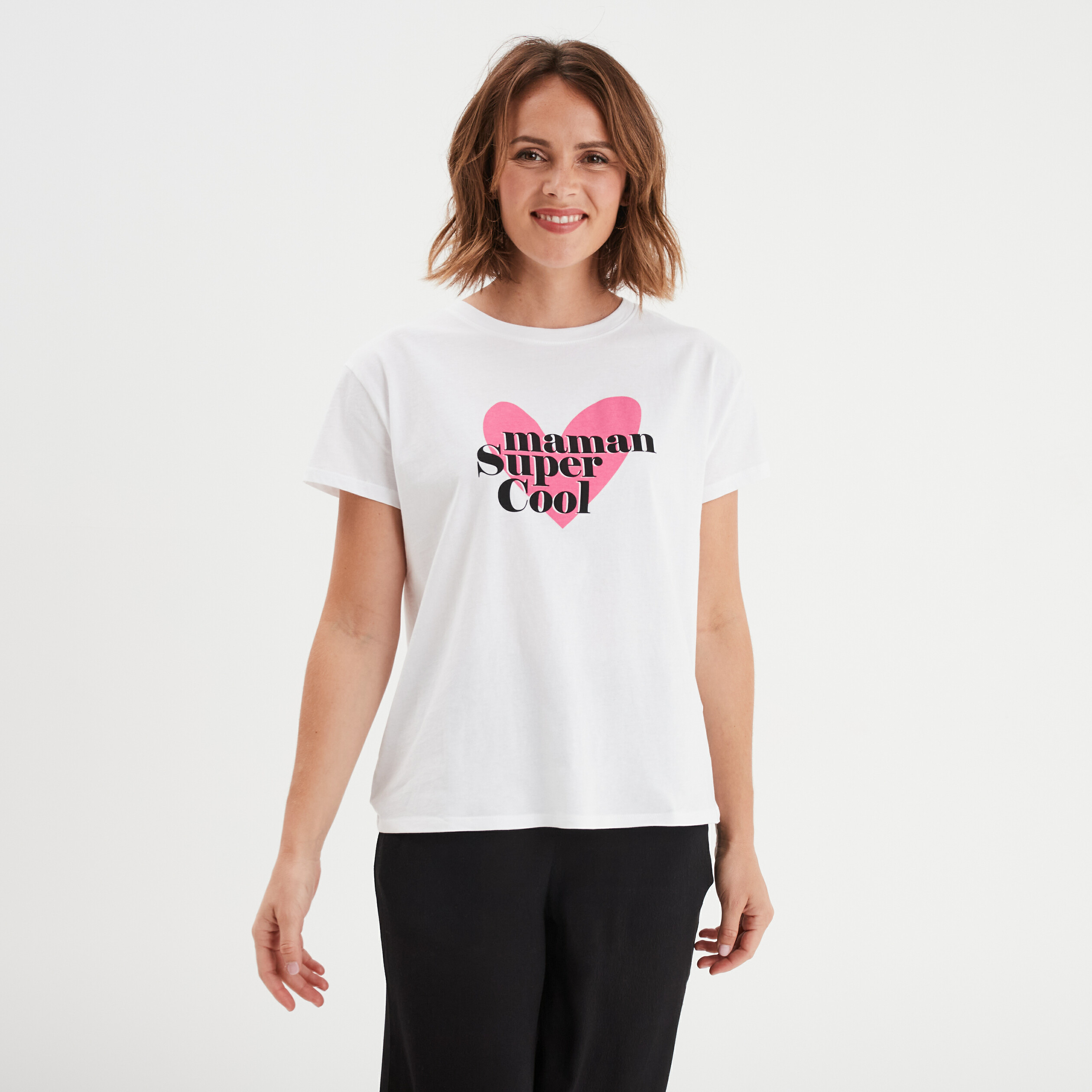 t shirt fete des meres oversize coton ecru femme T-shirt Fête des mères oversize coton ecru femme