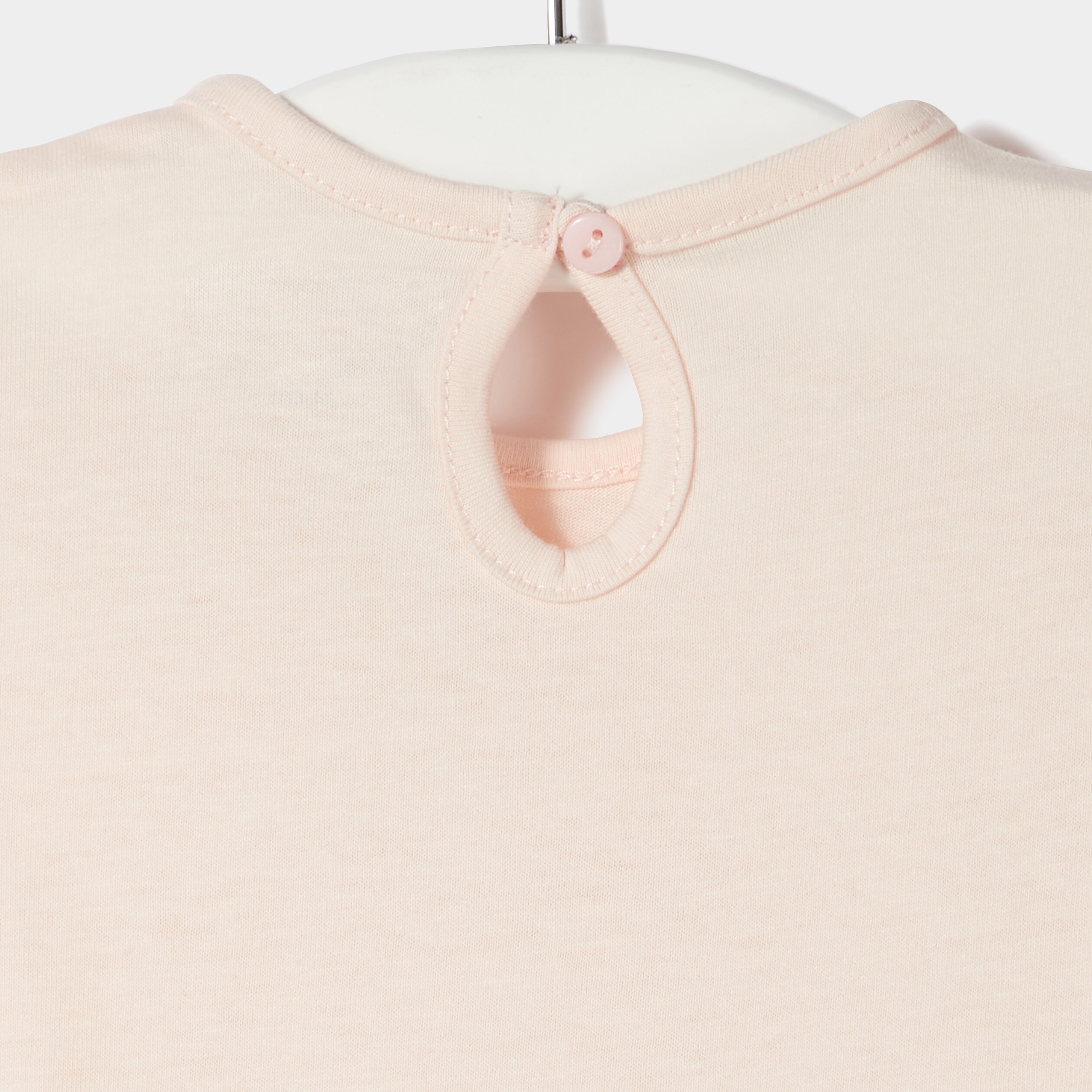 t shirt manches courtes rose clair bebef T-shirt manches courtes rose clair bébé fille