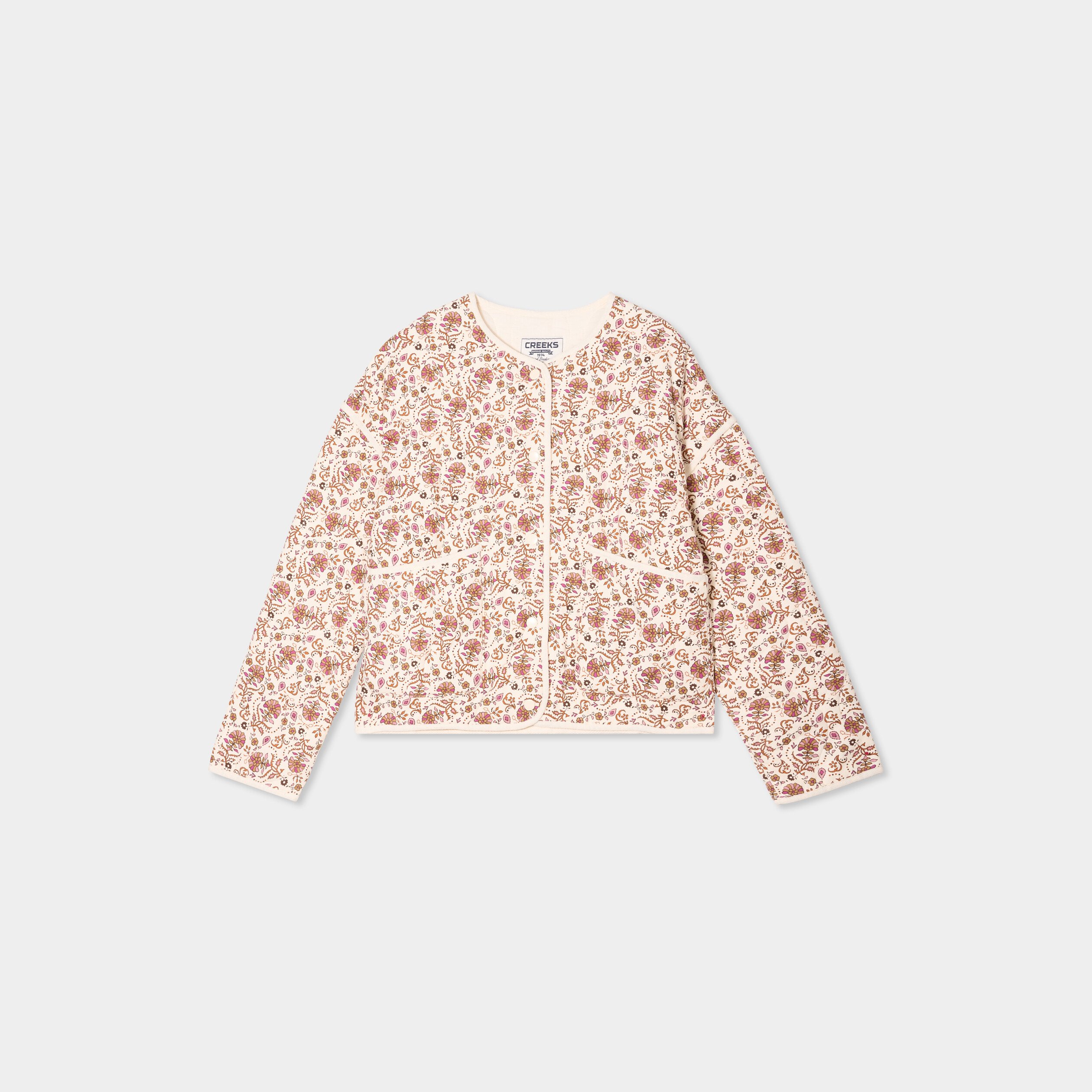 veste matelassee col rond coton blanc femme Veste matelassée col rond coton blanc femme