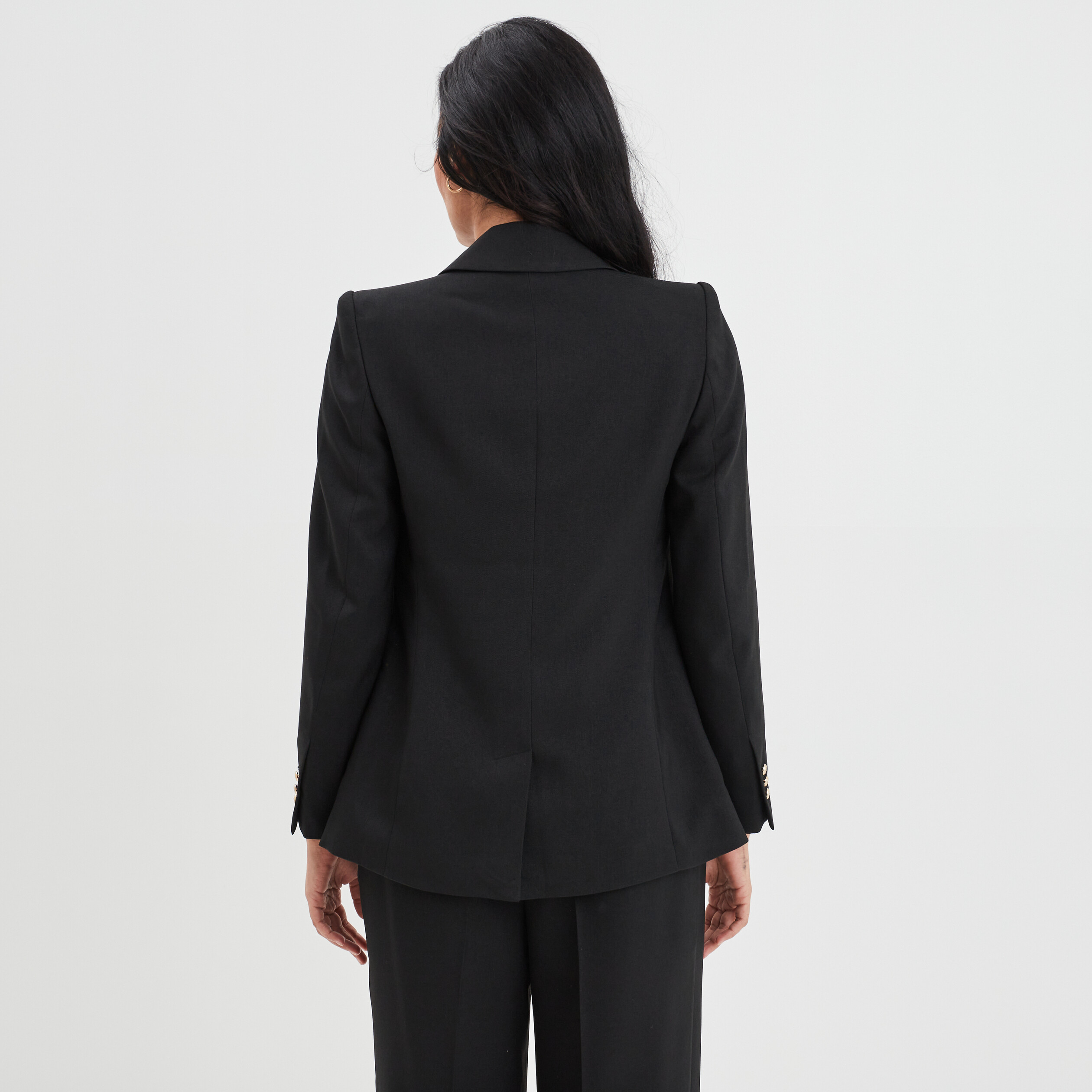 Veste blazer double boutonnage noir femme