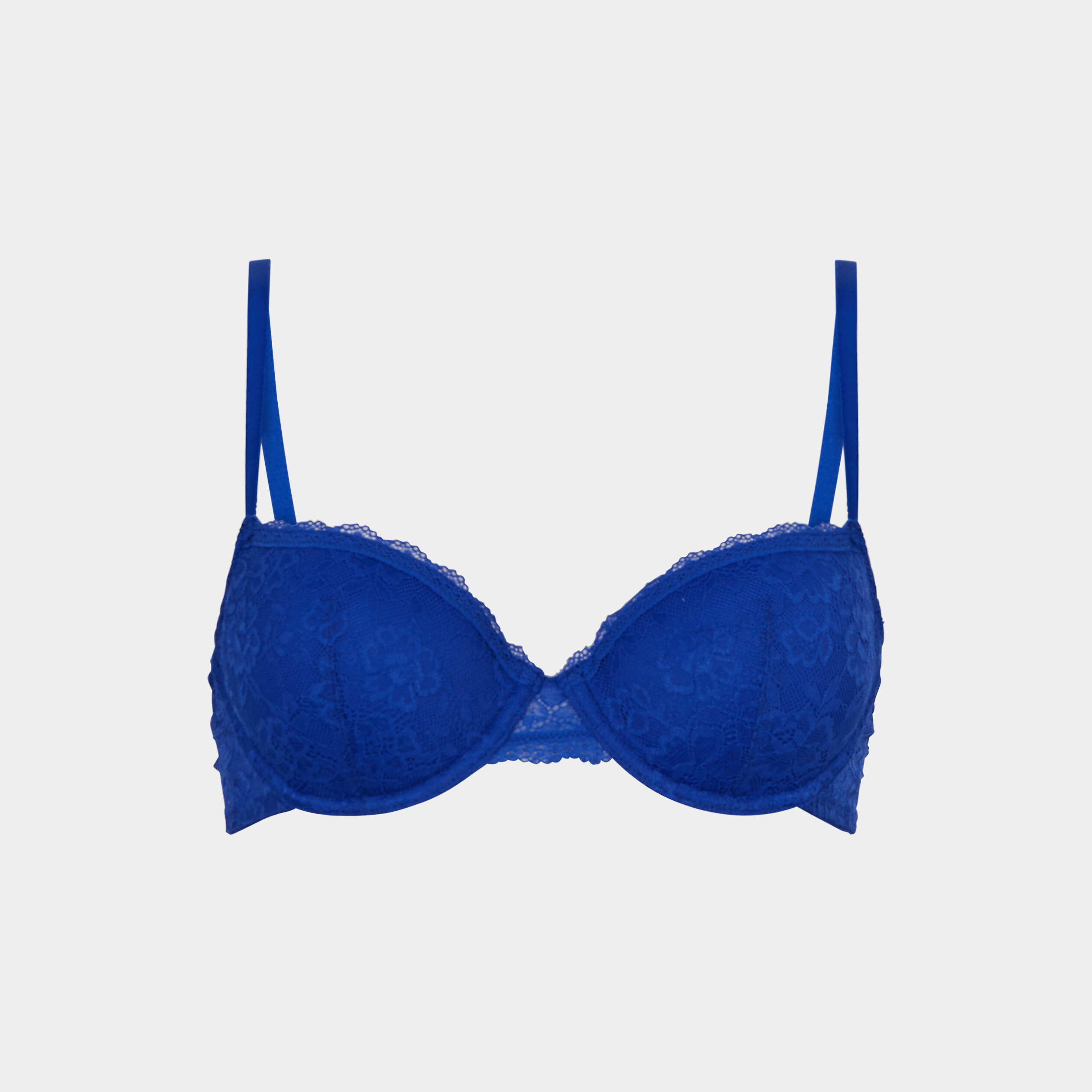 soutien gorge corbeille padde dentelle bleu electrique femme Soutien-gorge corbeille paddé dentelle bleu electrique femme