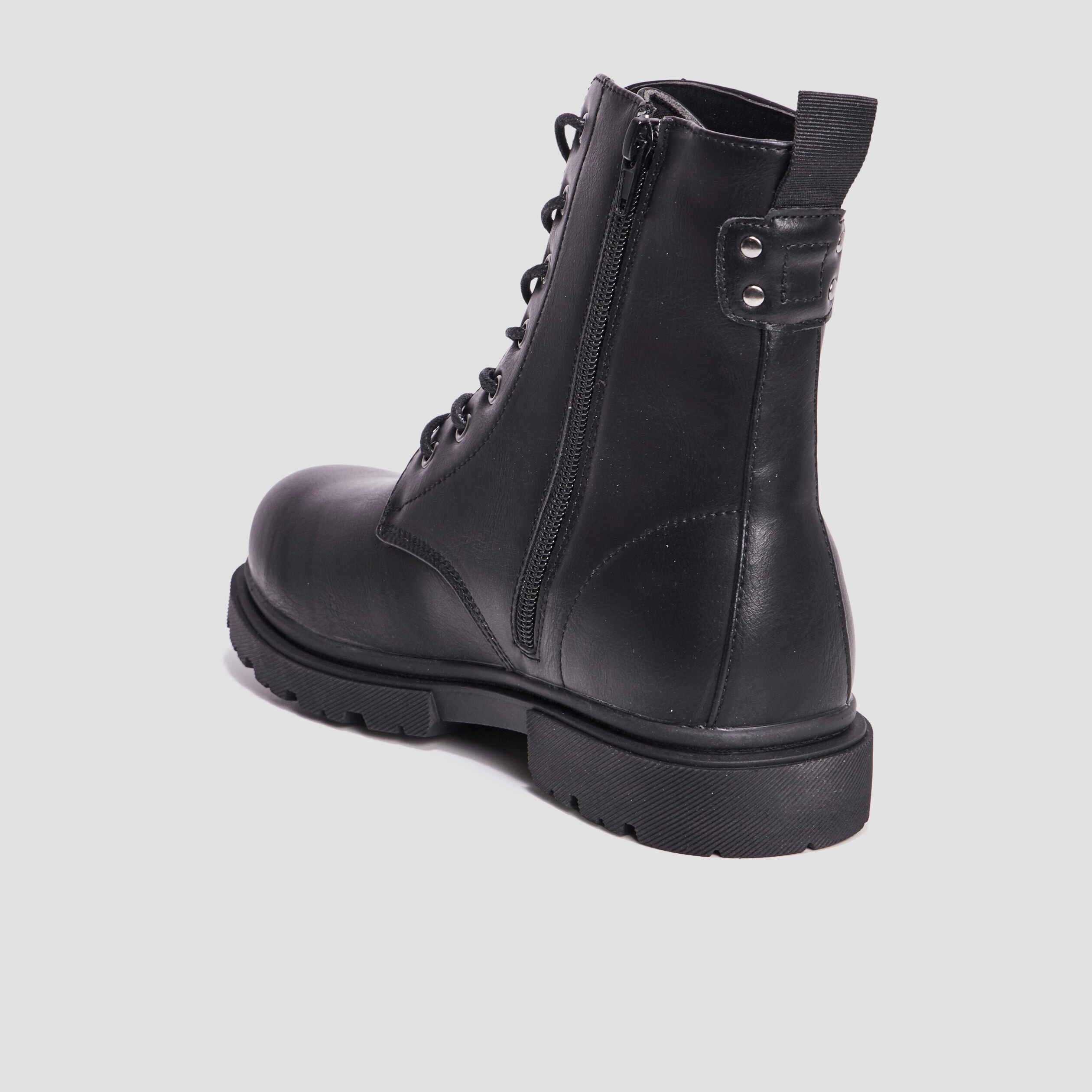 Boots zipp&eacute;es &agrave; lacets noir femme