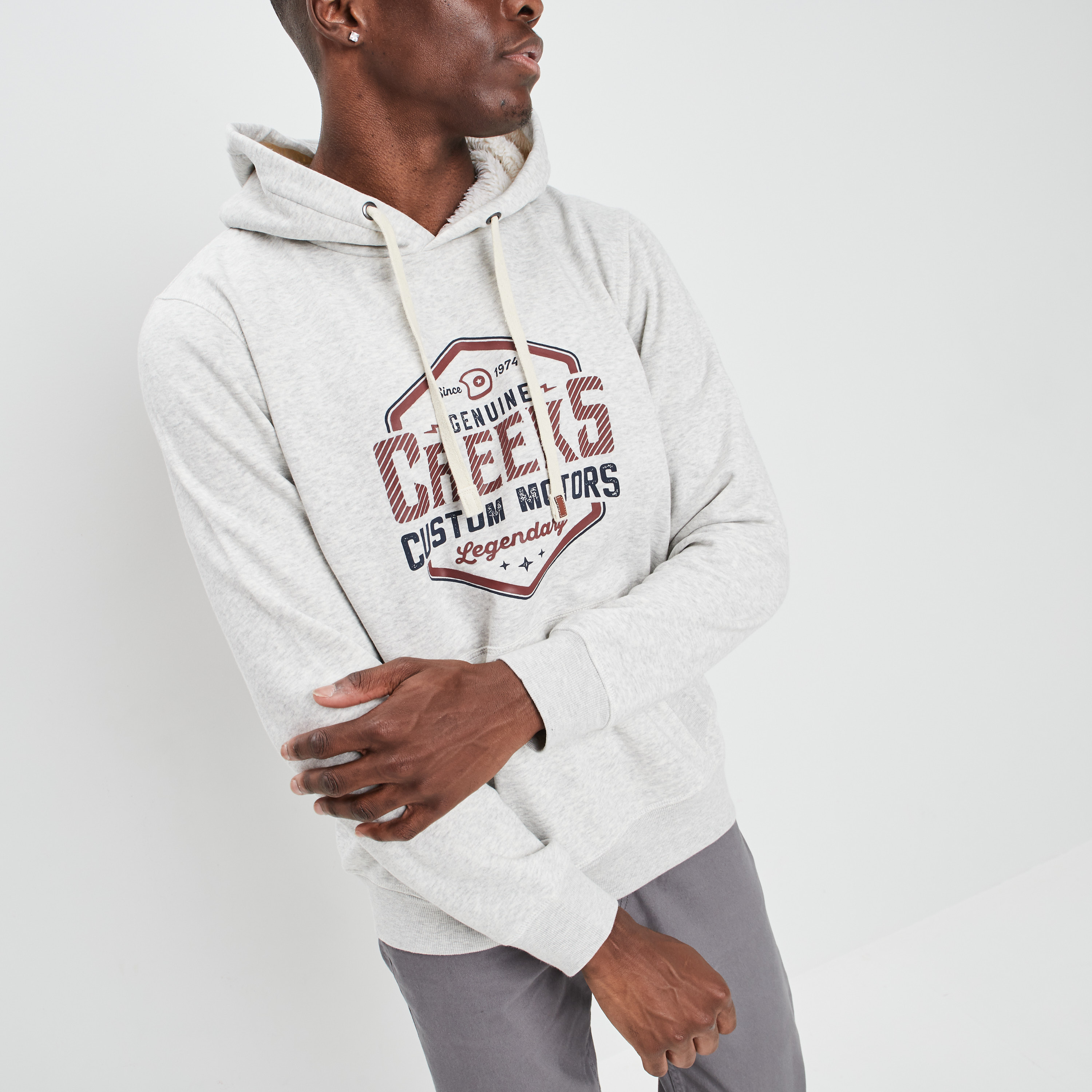 Sweat à capuche hoodie Creeks ivoire homme
