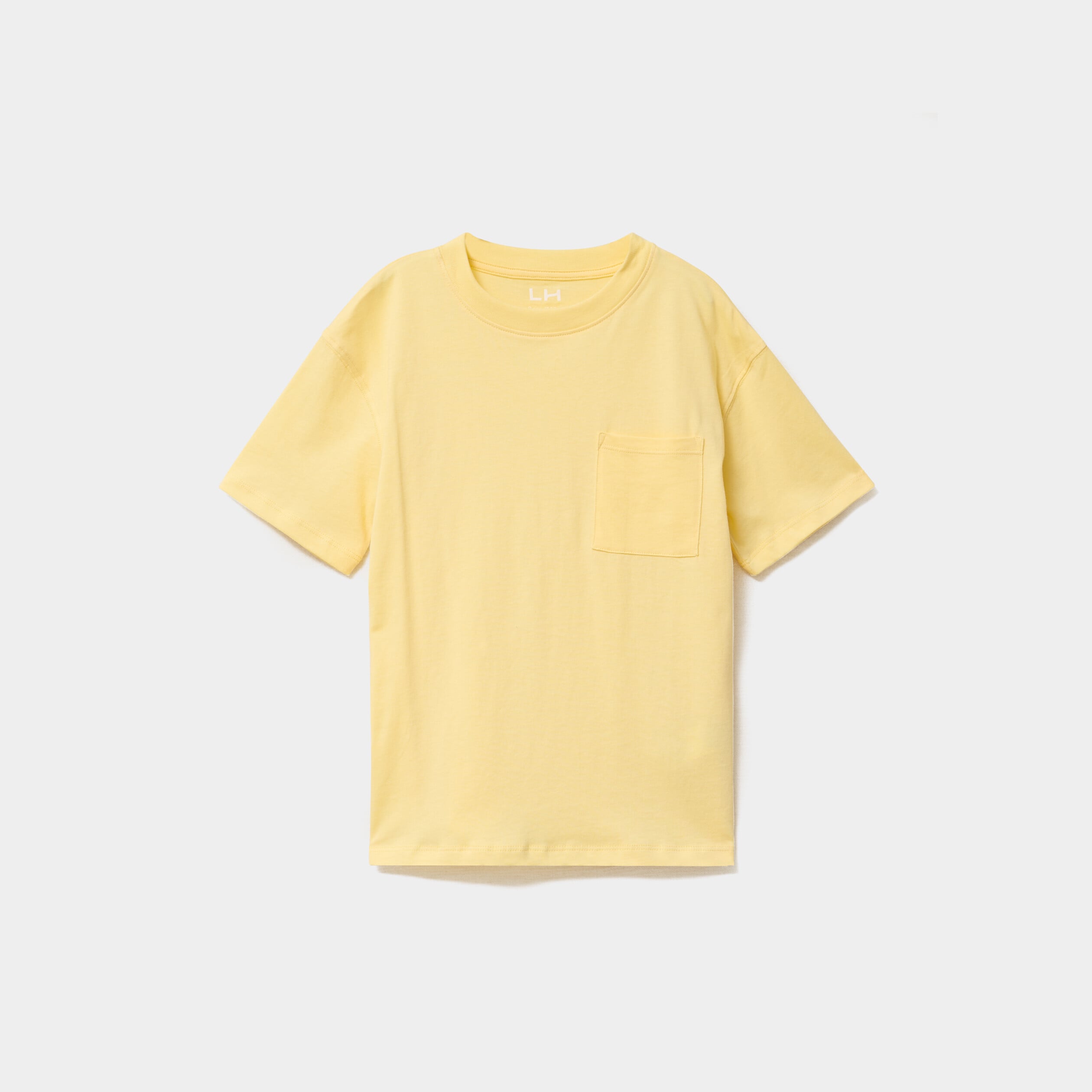 T-shirt oversize 1 poche manches courtes jaune gar&ccedil;on
