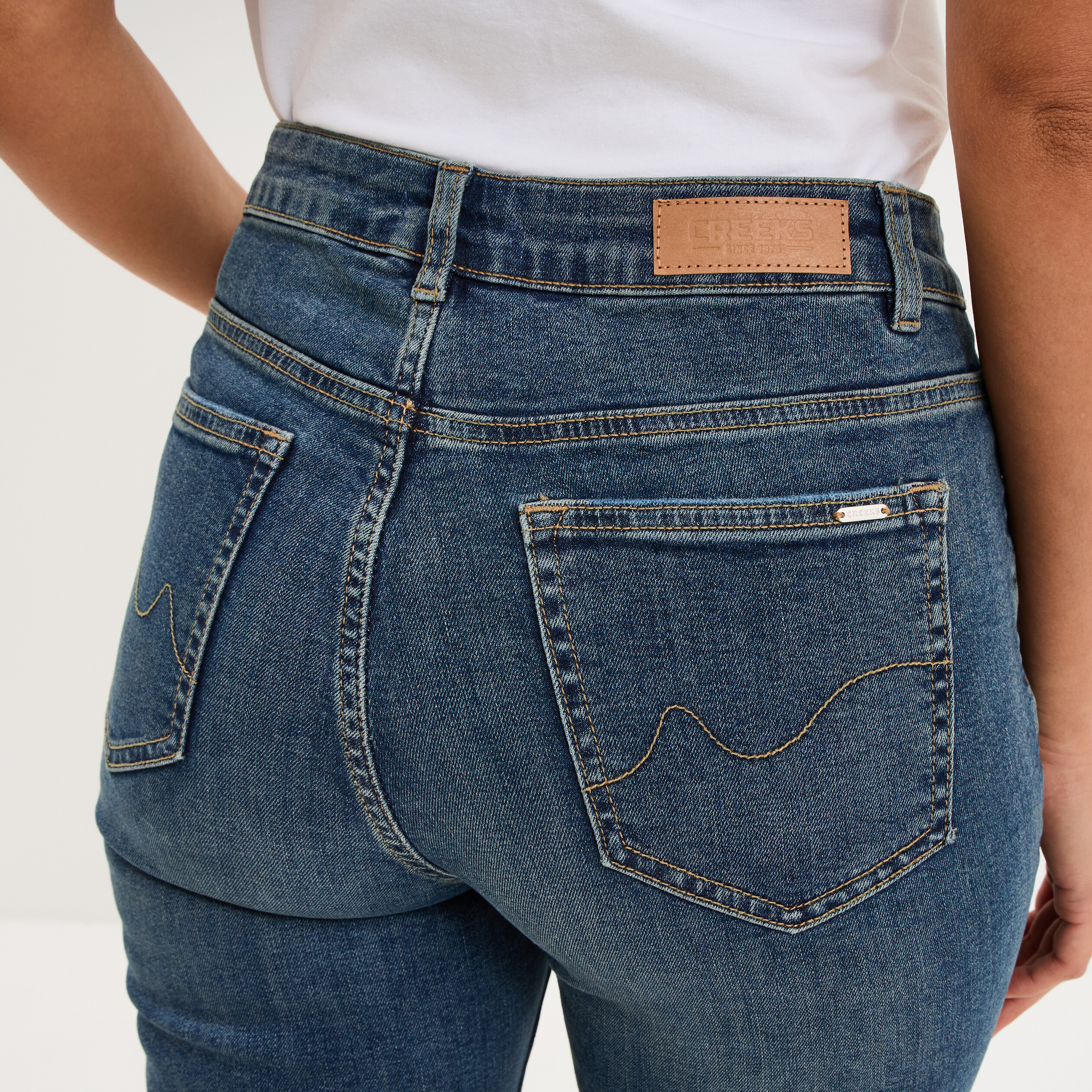 Jeans slim taille haute denim dirty femme