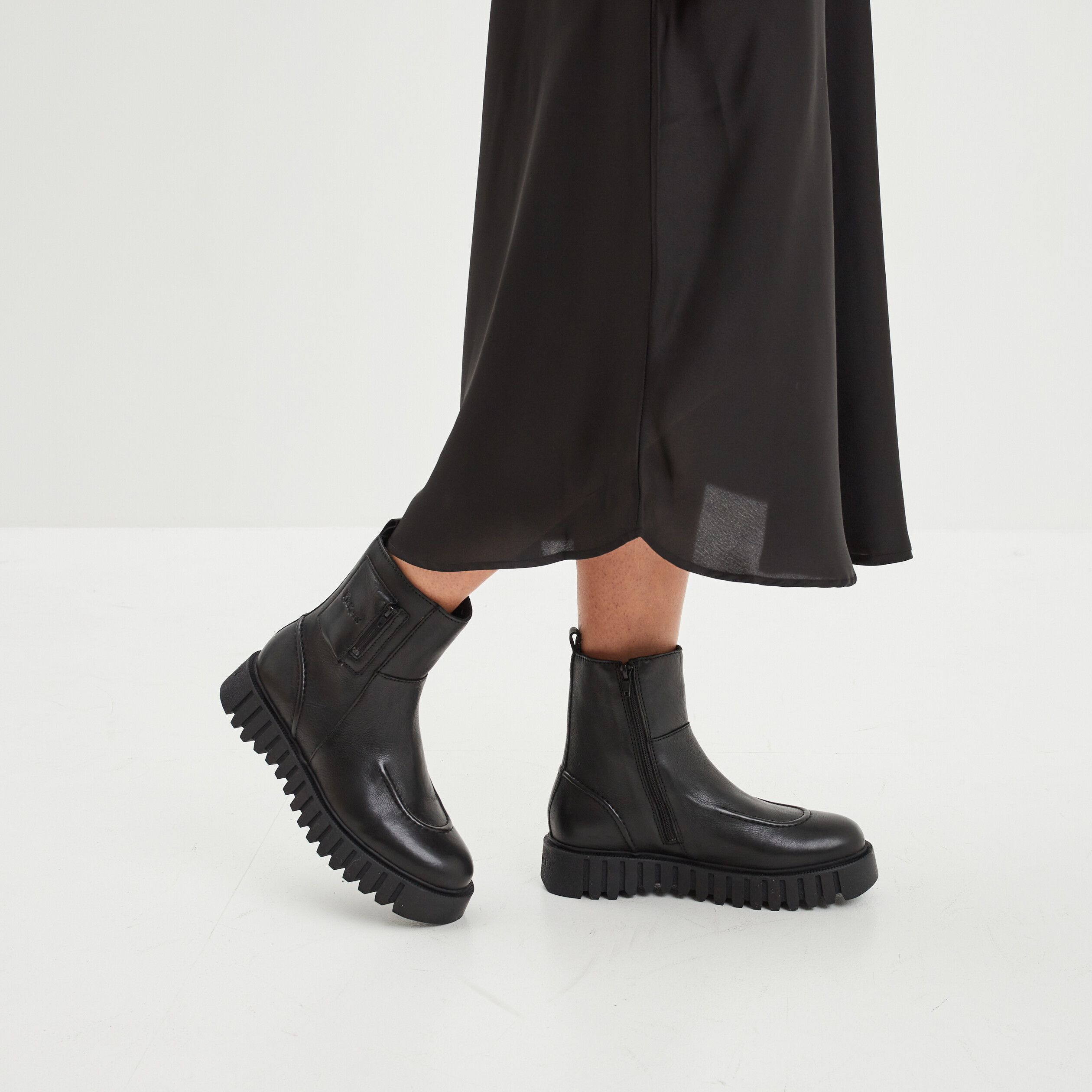 bottines en cuir kickers kickfancy noir femme Bottines en cuir Kickers Kickfancy noir femme