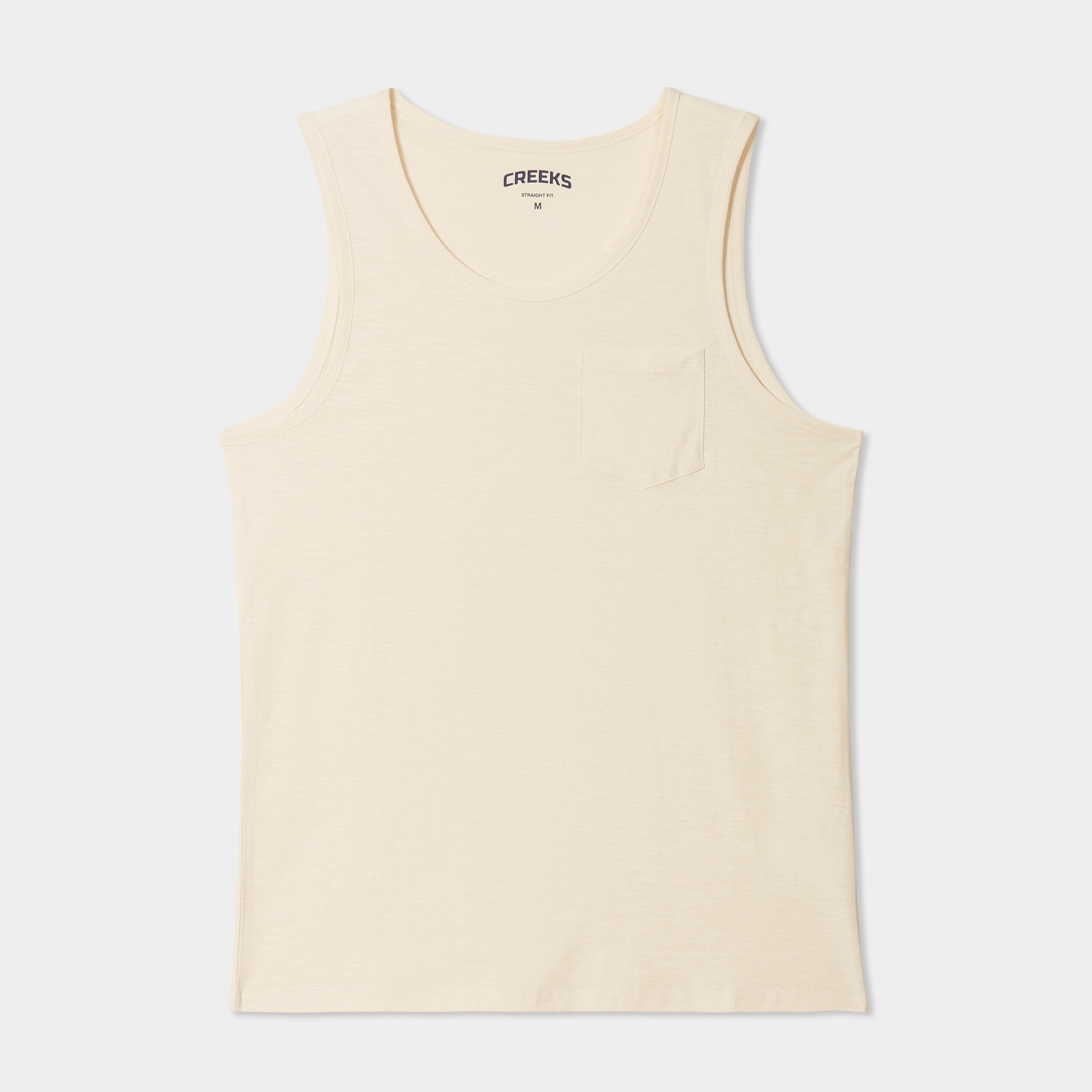 debardeur droit 1 poche coton creeks ecru homme Débardeur droit 1 poche coton Creeks ecru homme