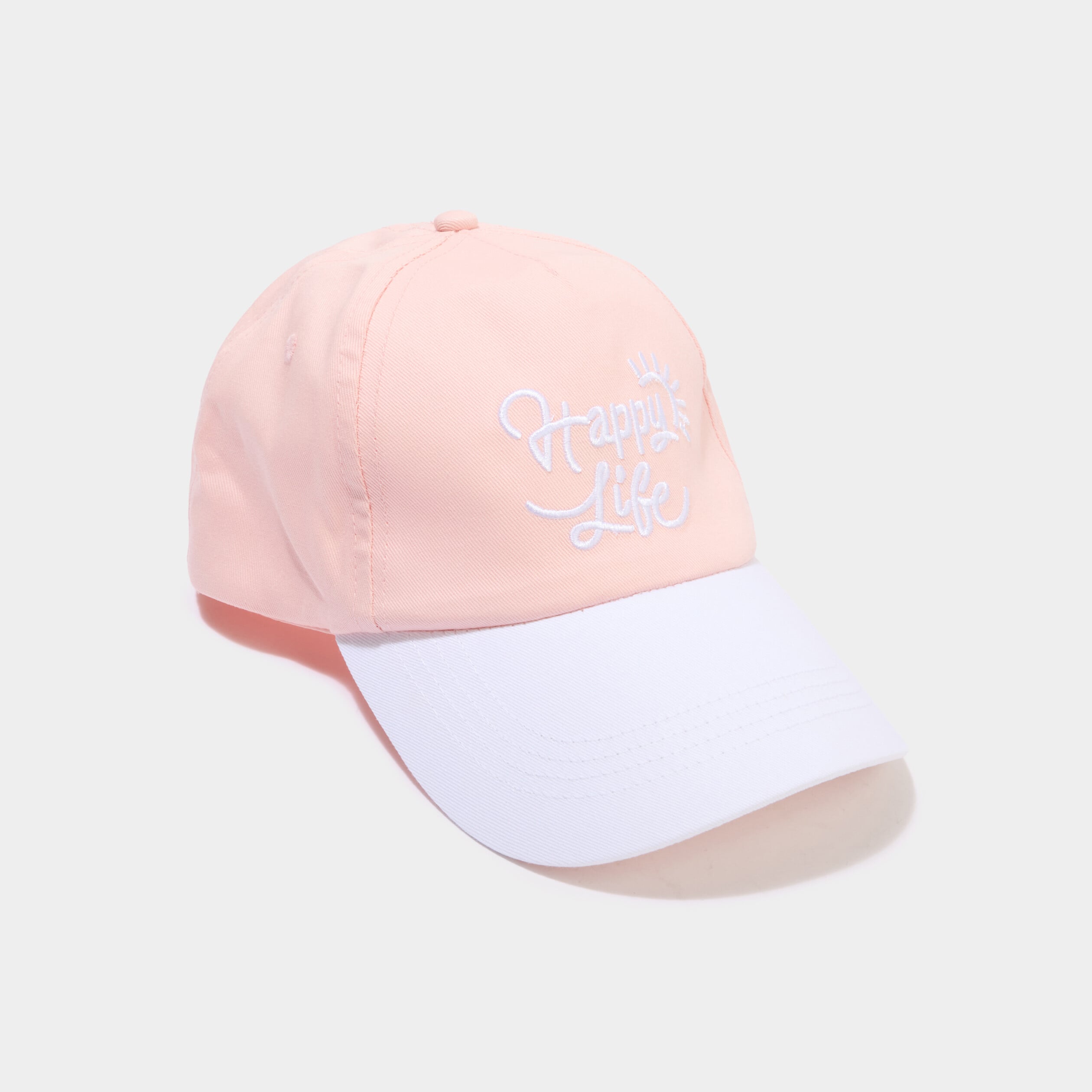 Casquette brod&eacute;e coton rose fille