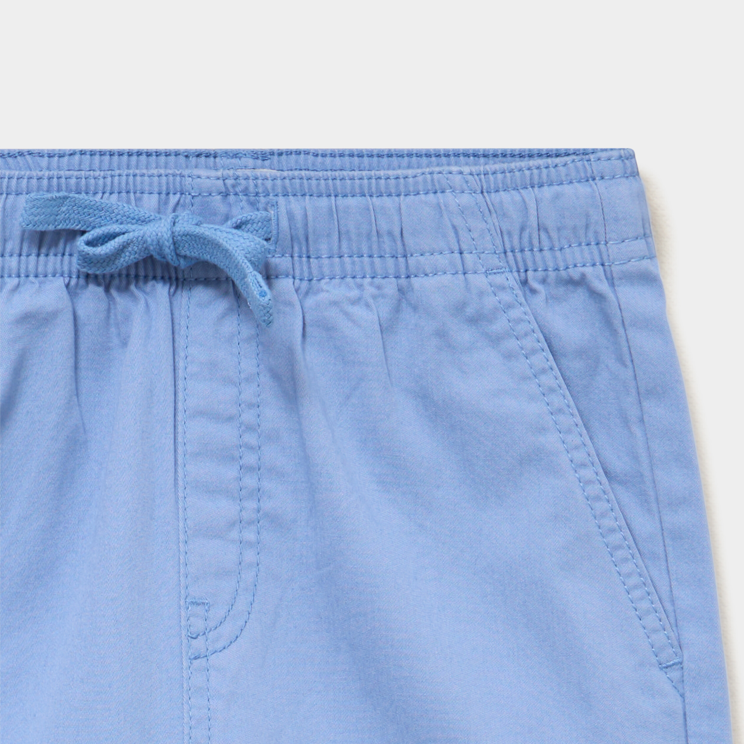 Bermuda short loose &eacute;lastiqu&eacute; coton bleu gris gar&ccedil;on