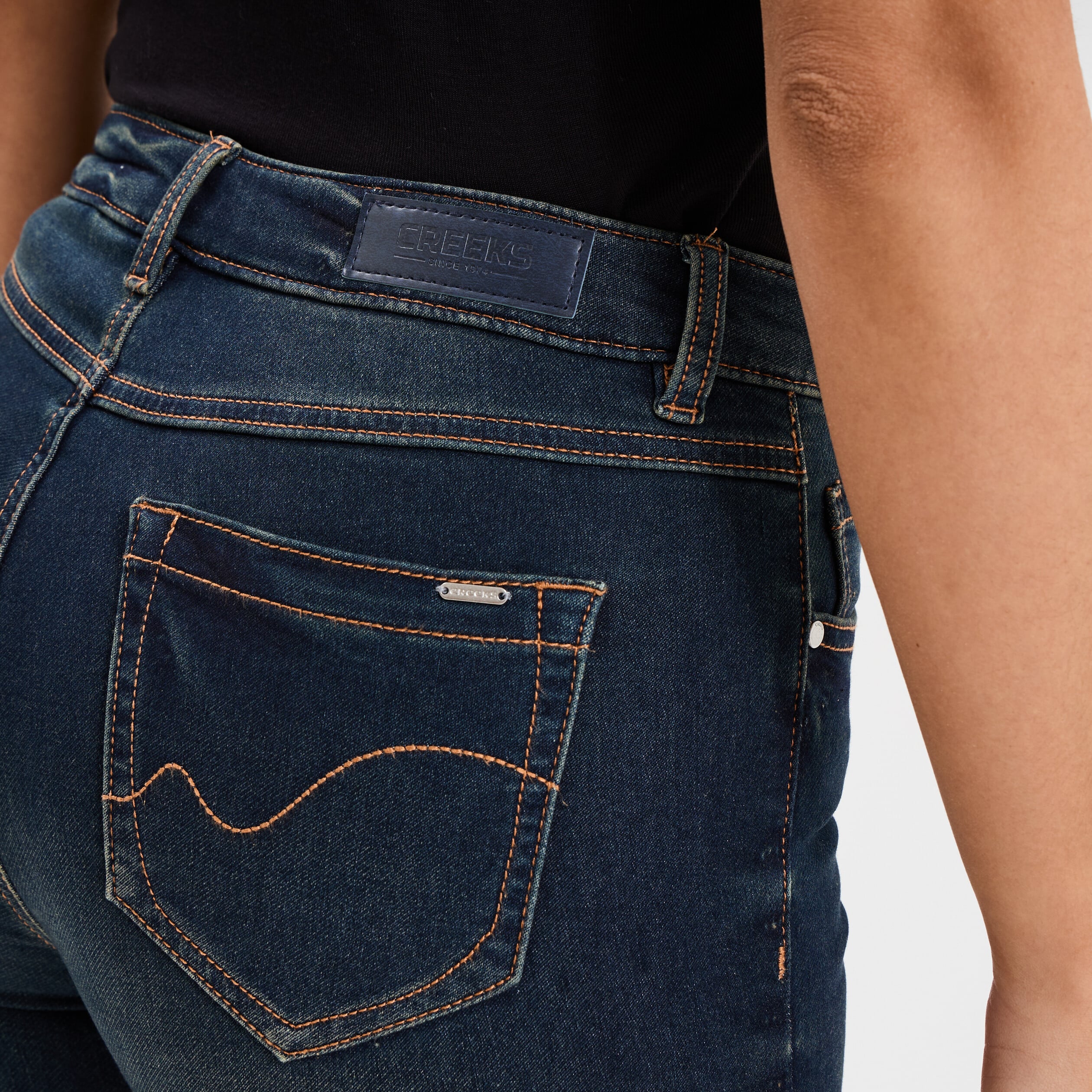 Jean stretch slim 7/8 &egrave;me denim dirty femme