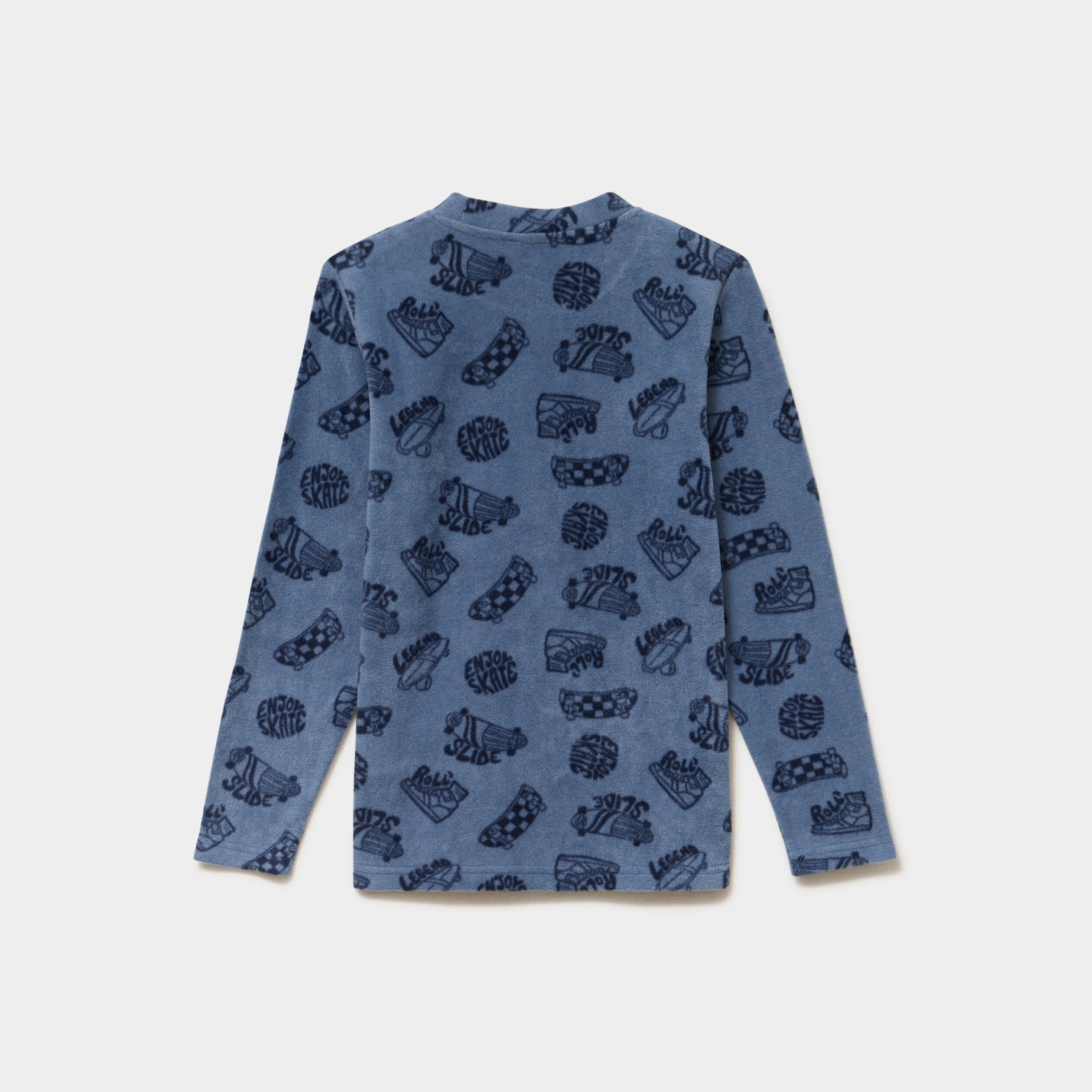 Ensemble pyjama effet polaire 2 pi&egrave;ces bleu fonc&eacute; gar&ccedil;on