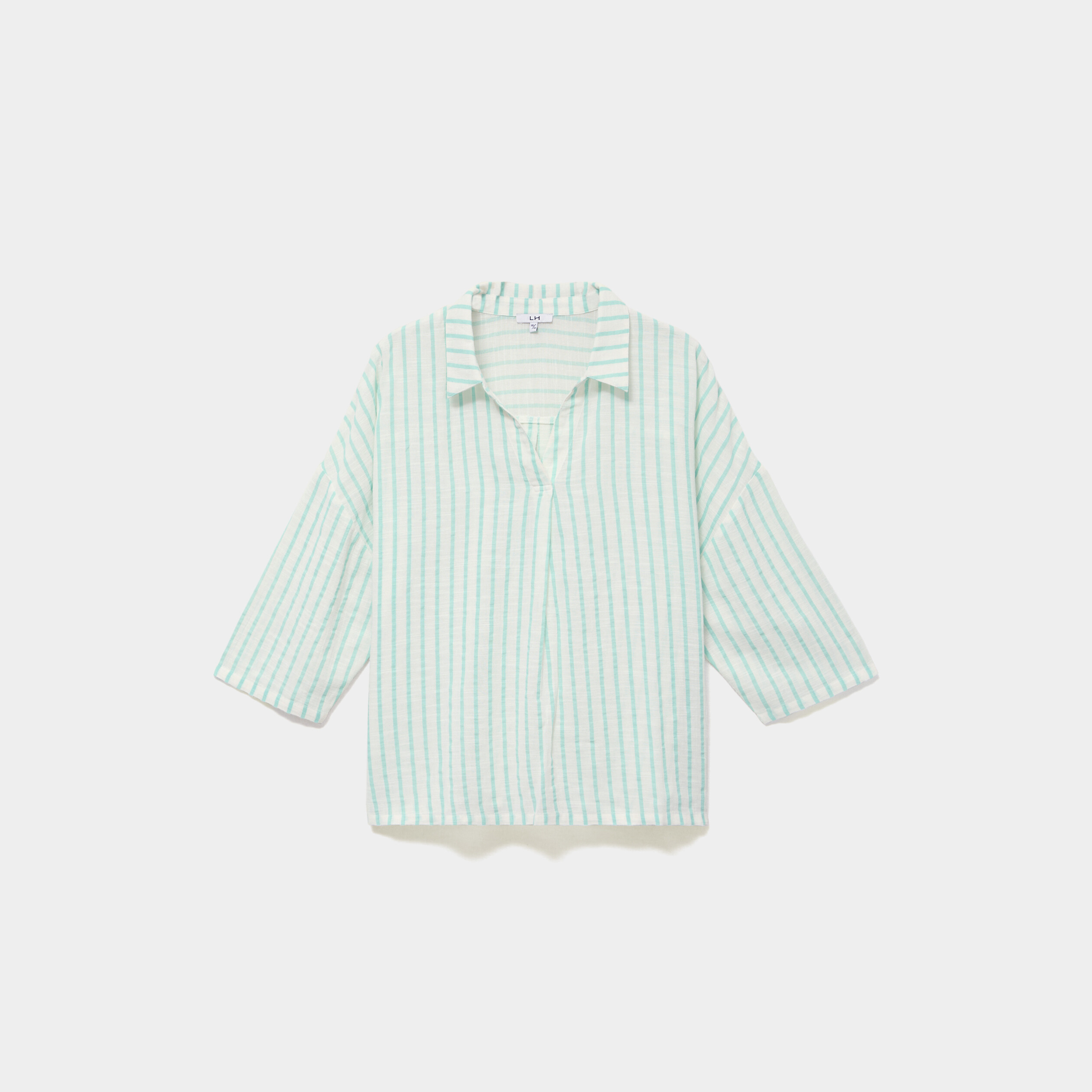Blouse oversize manches 3/4 coton blanc femme grande taille