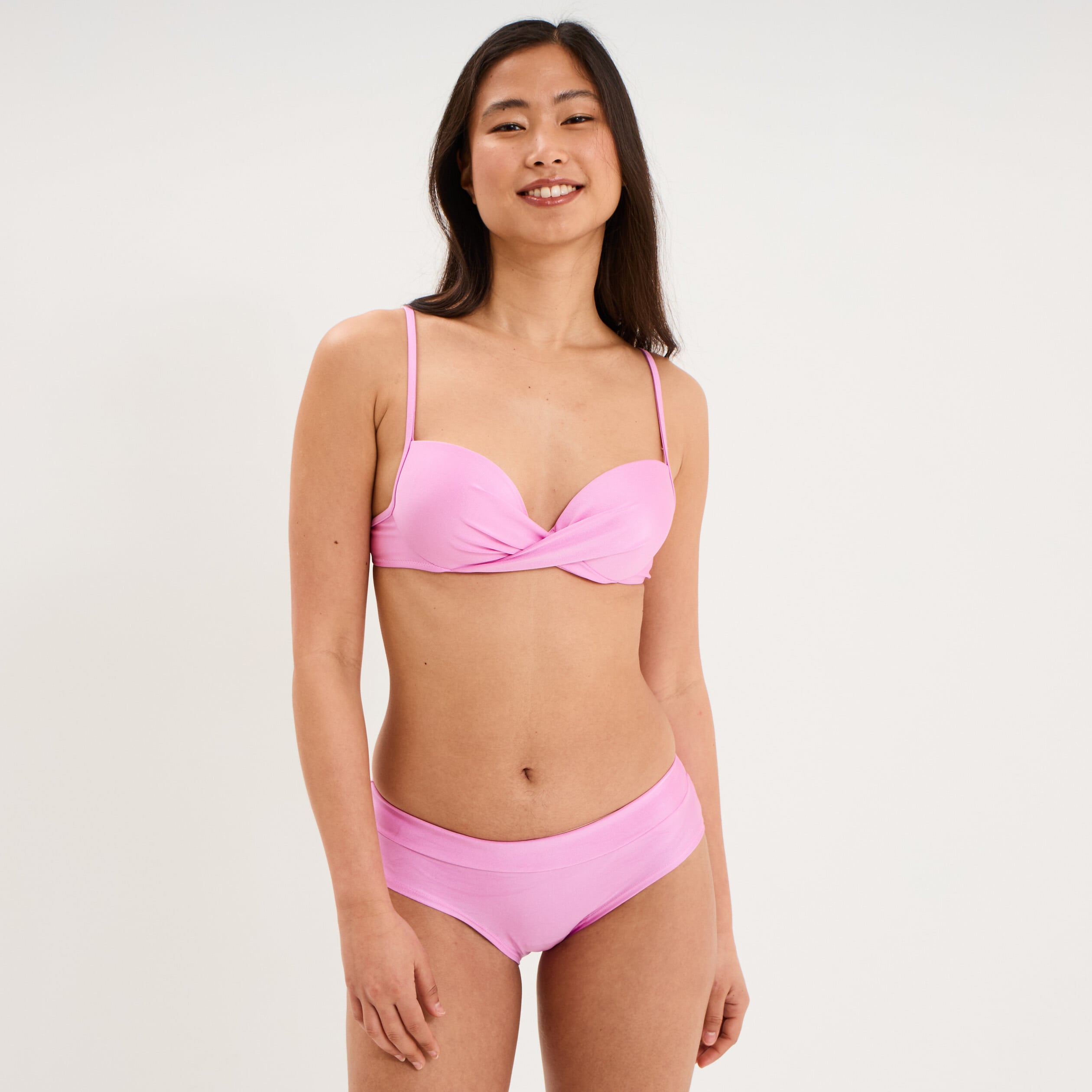 Haut de maillot de bain push up armatur&eacute; rose clair femme