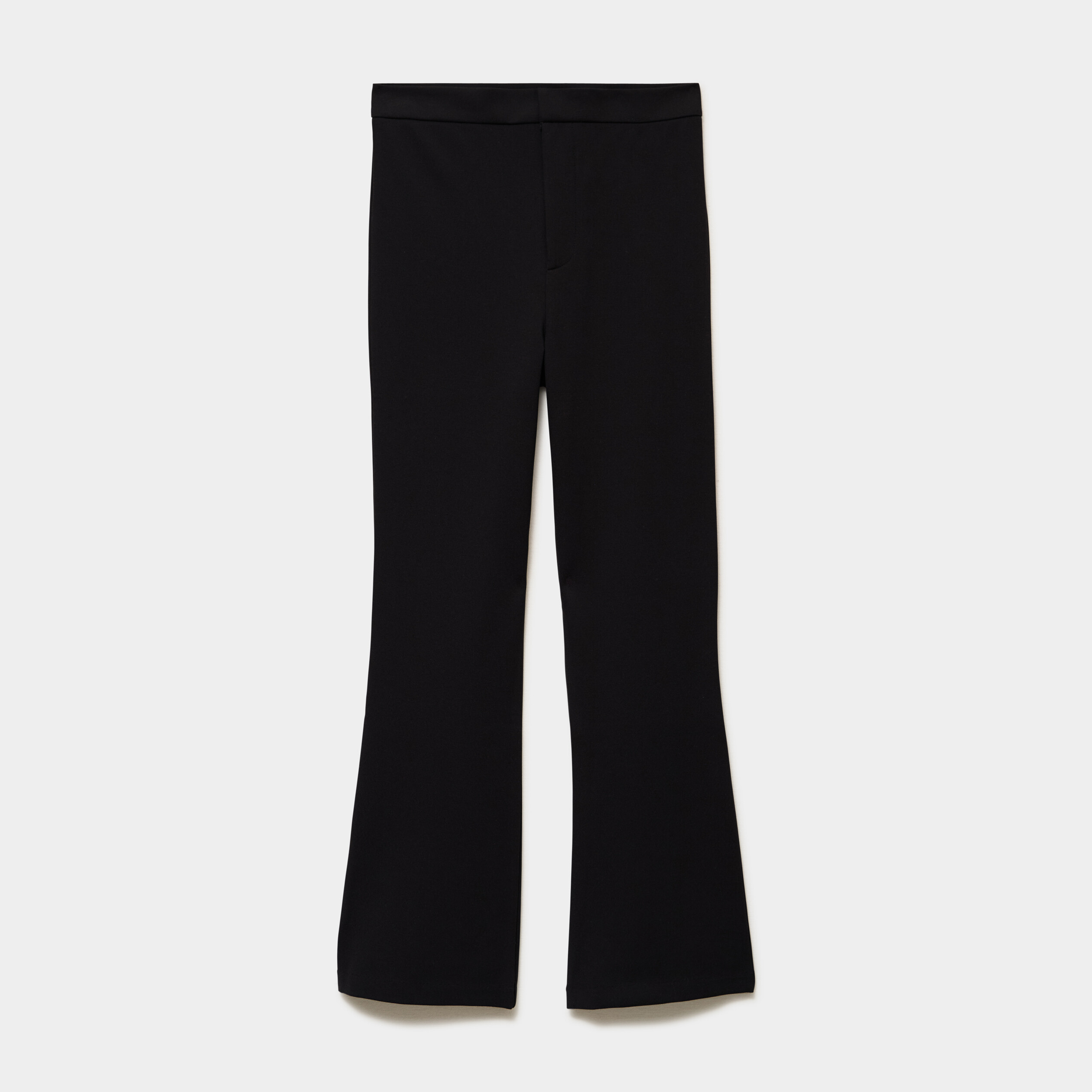 Pantalon flare stretch taille haute noir femme