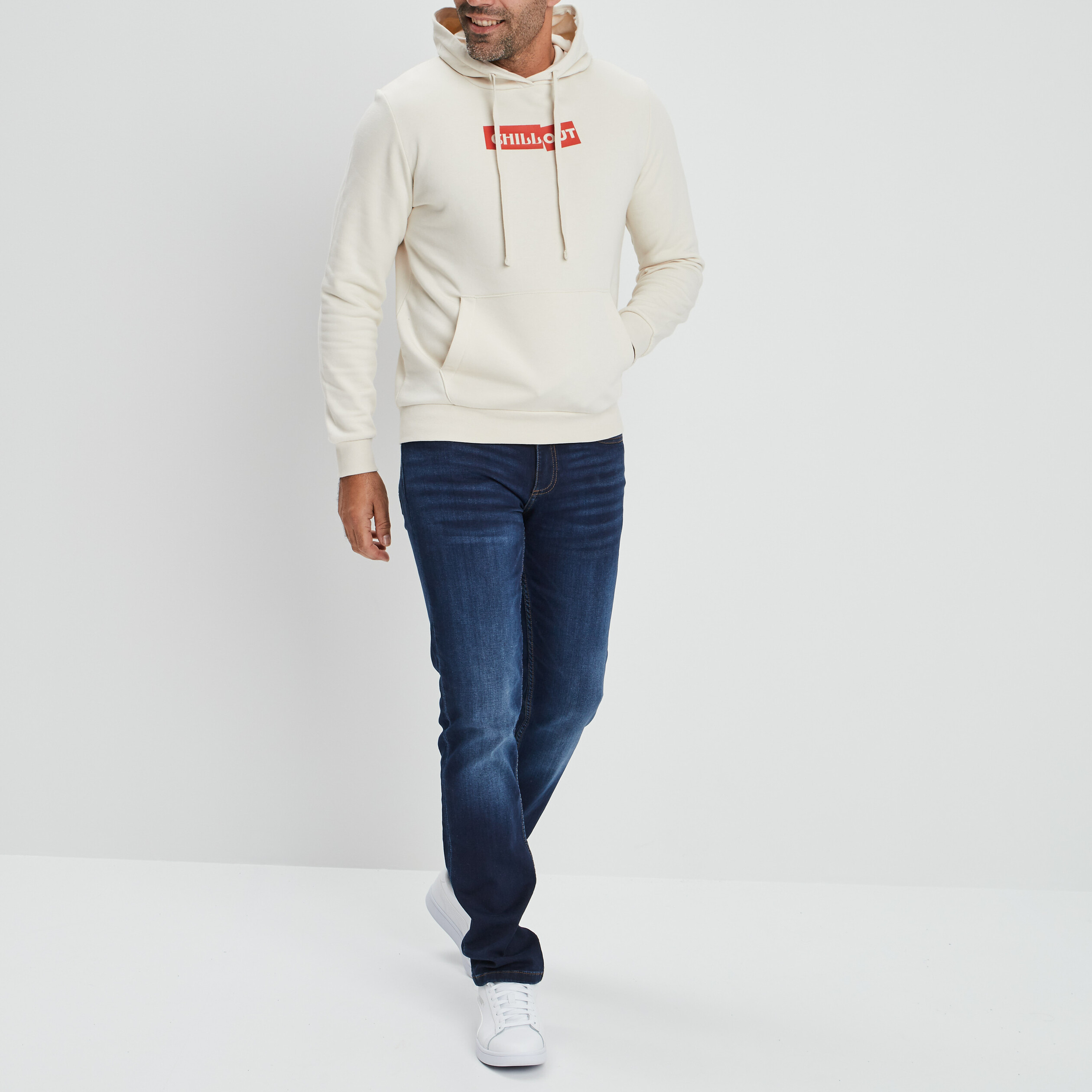 Sweat à capuche hoodie blanc homme