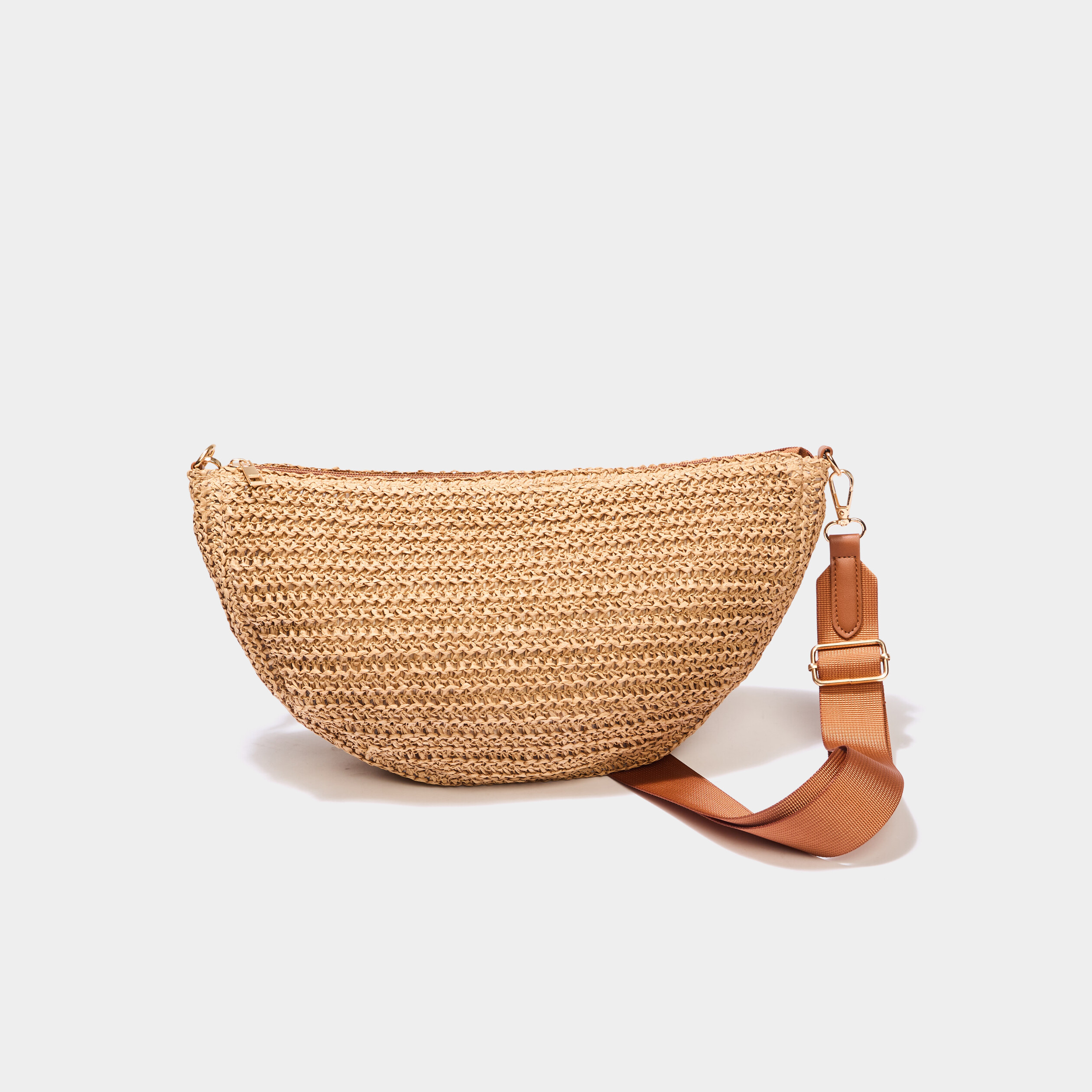 sac banane xl effet tresse sable femme Sac banane XL effet tressé sable femme