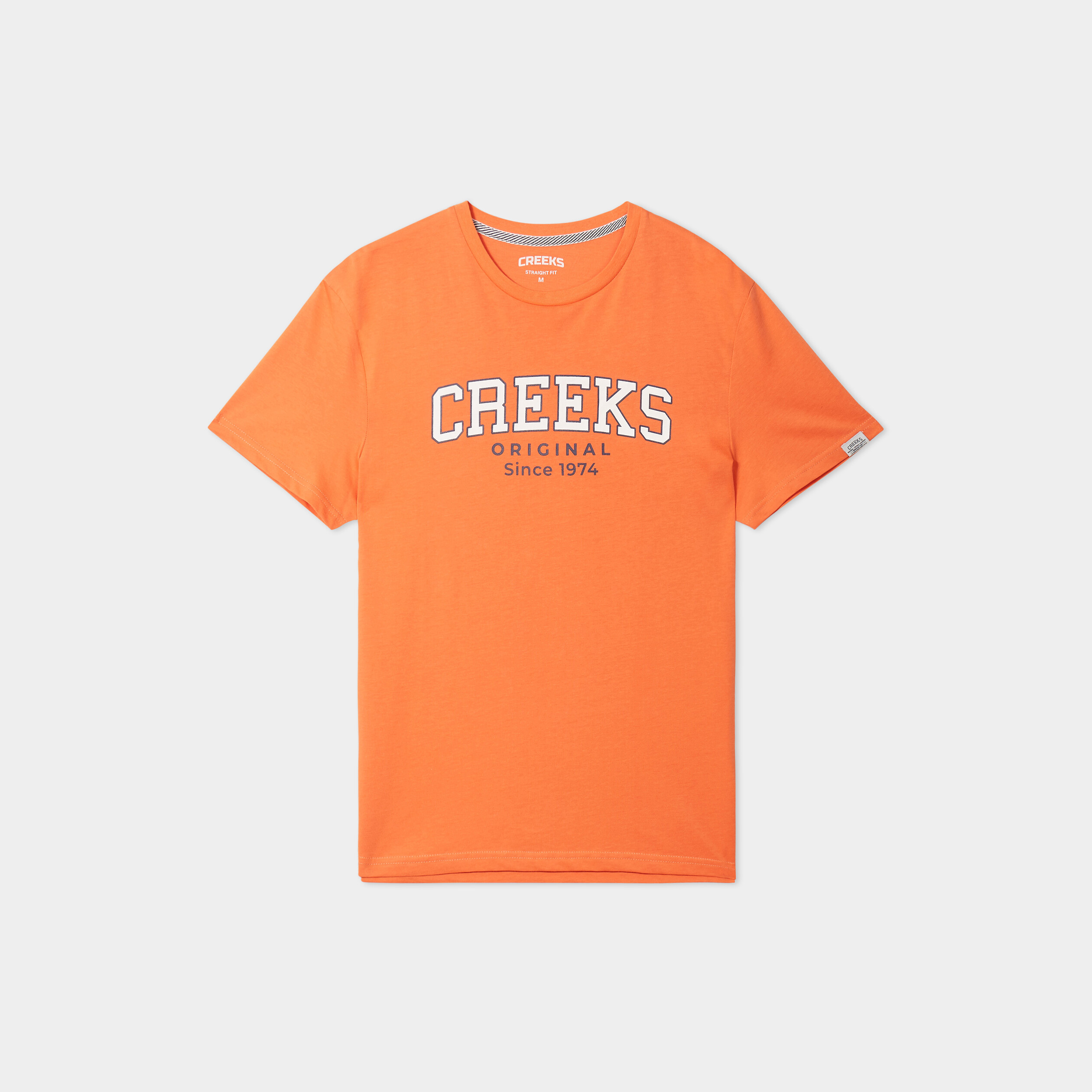 t shirt manches courtes coton creeks orange homme T-shirt manches courtes coton Creeks orange homme
