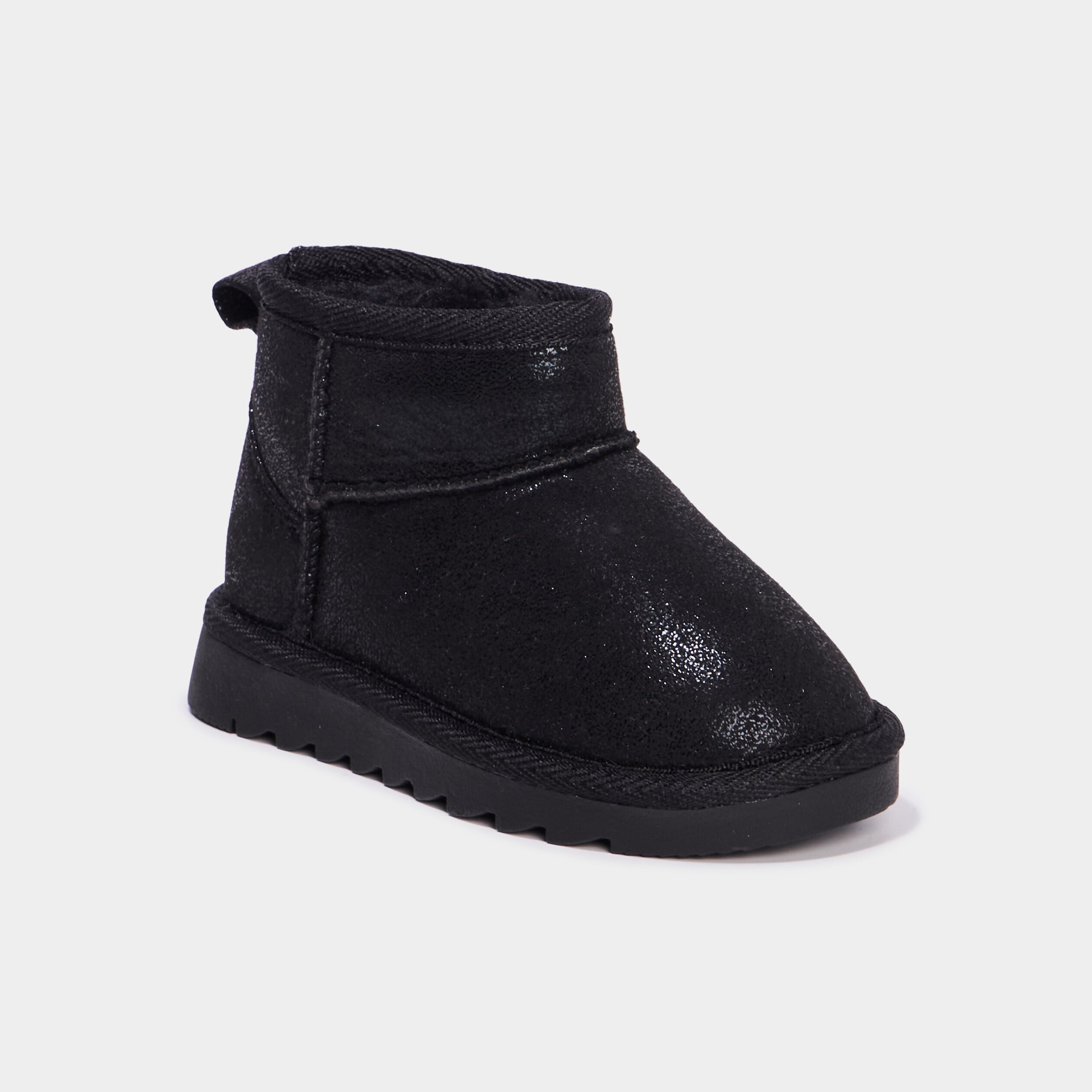 Bottines fourr&eacute;es plates noir fille